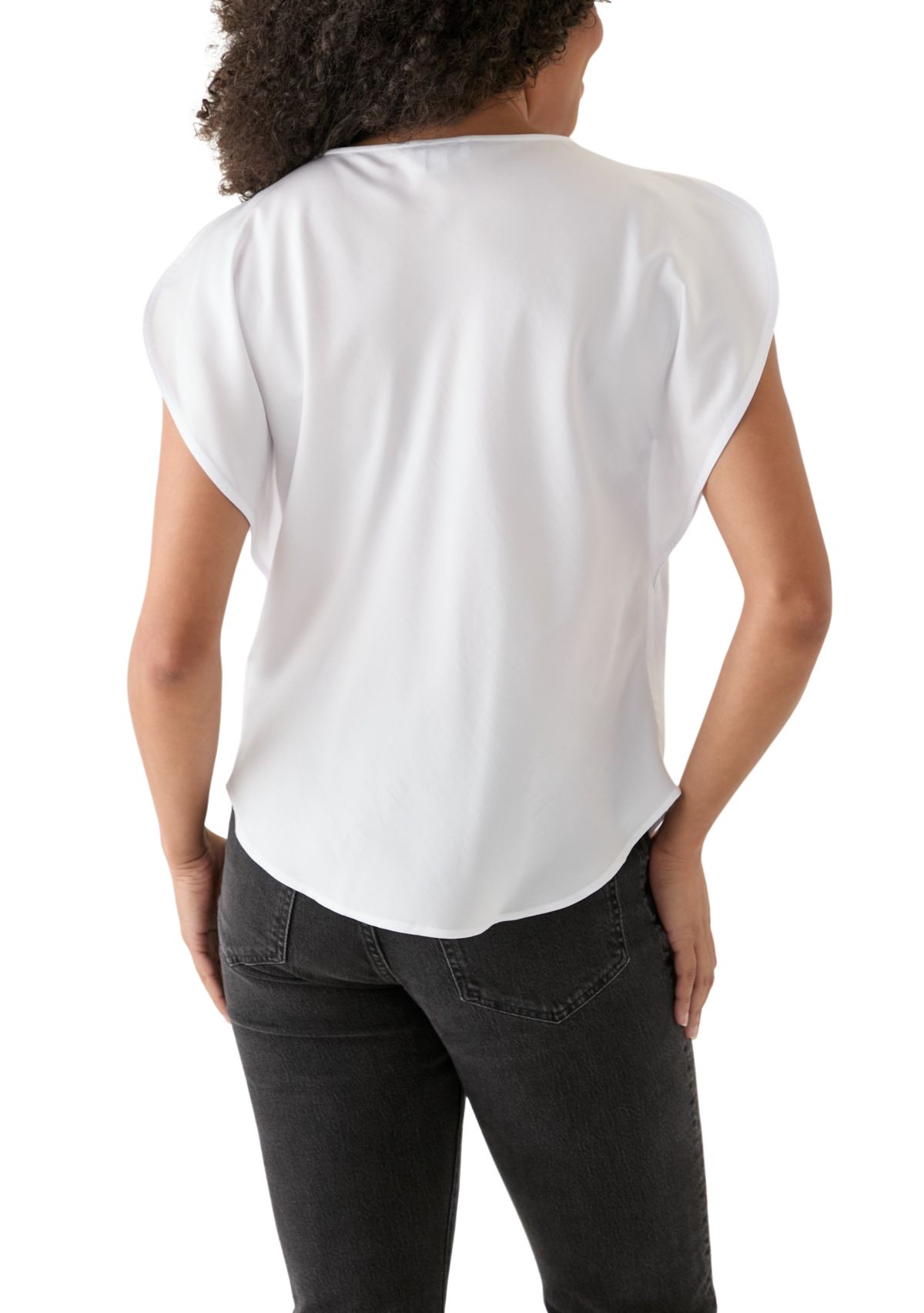 Womens Flutter Sleeve Blouse