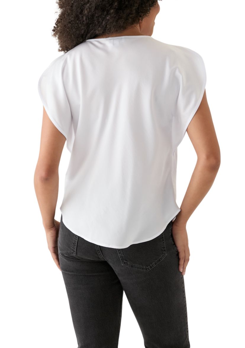 Womens Flutter Sleeve Blouse