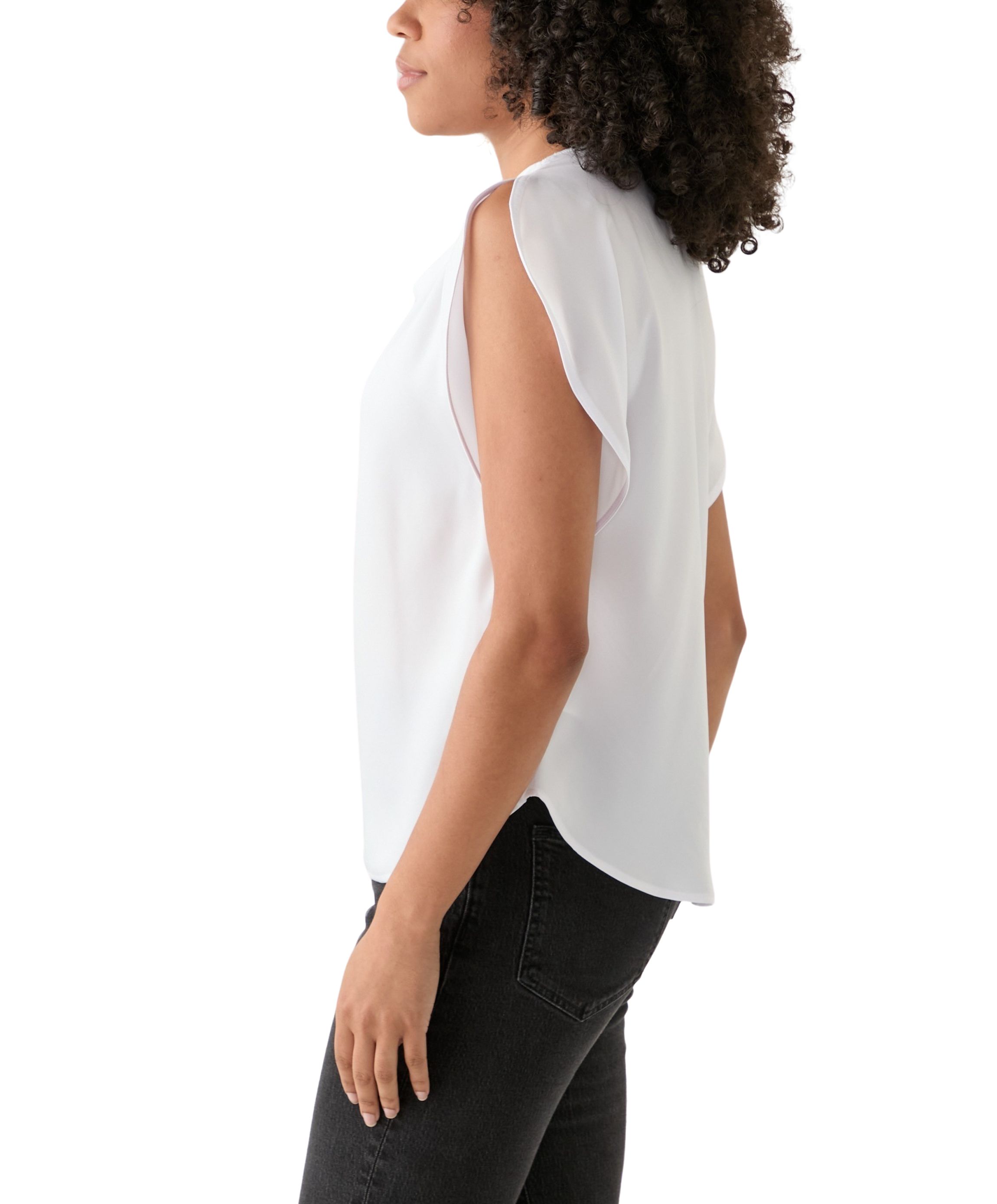 Womens Flutter Sleeve Blouse