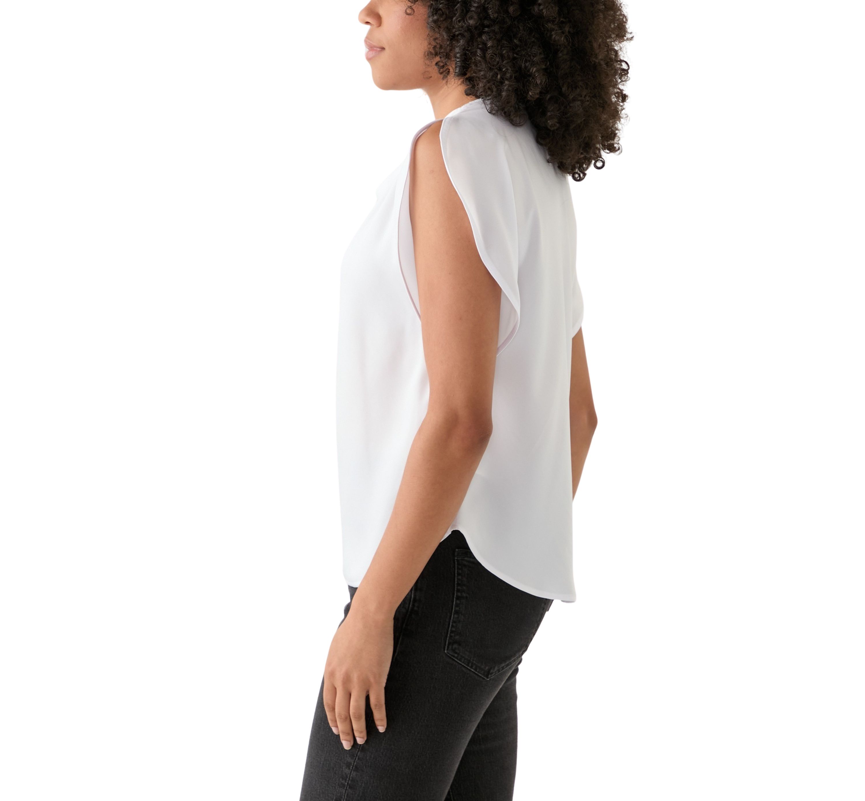 Womens Flutter Sleeve Blouse