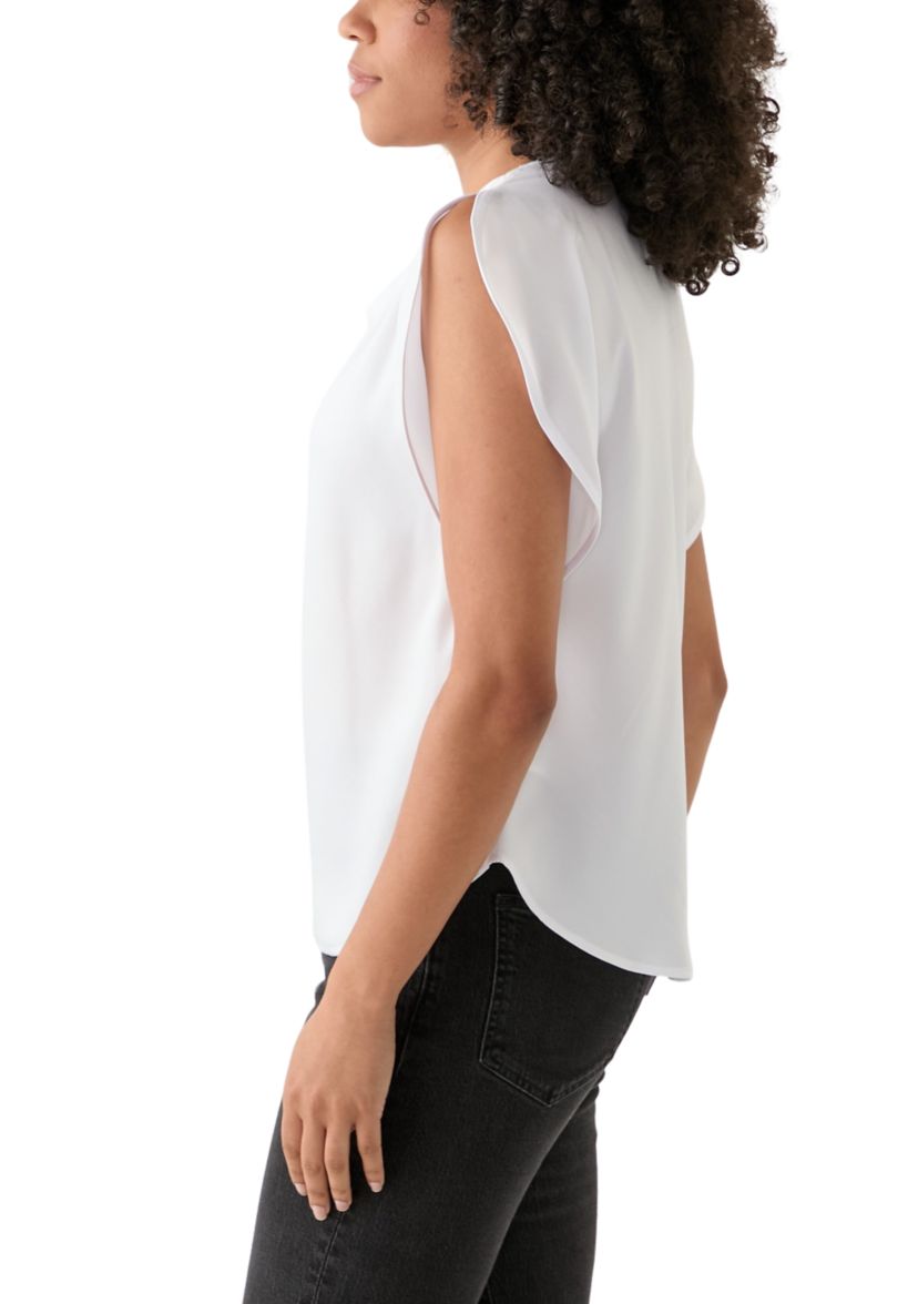 Womens Flutter Sleeve Blouse