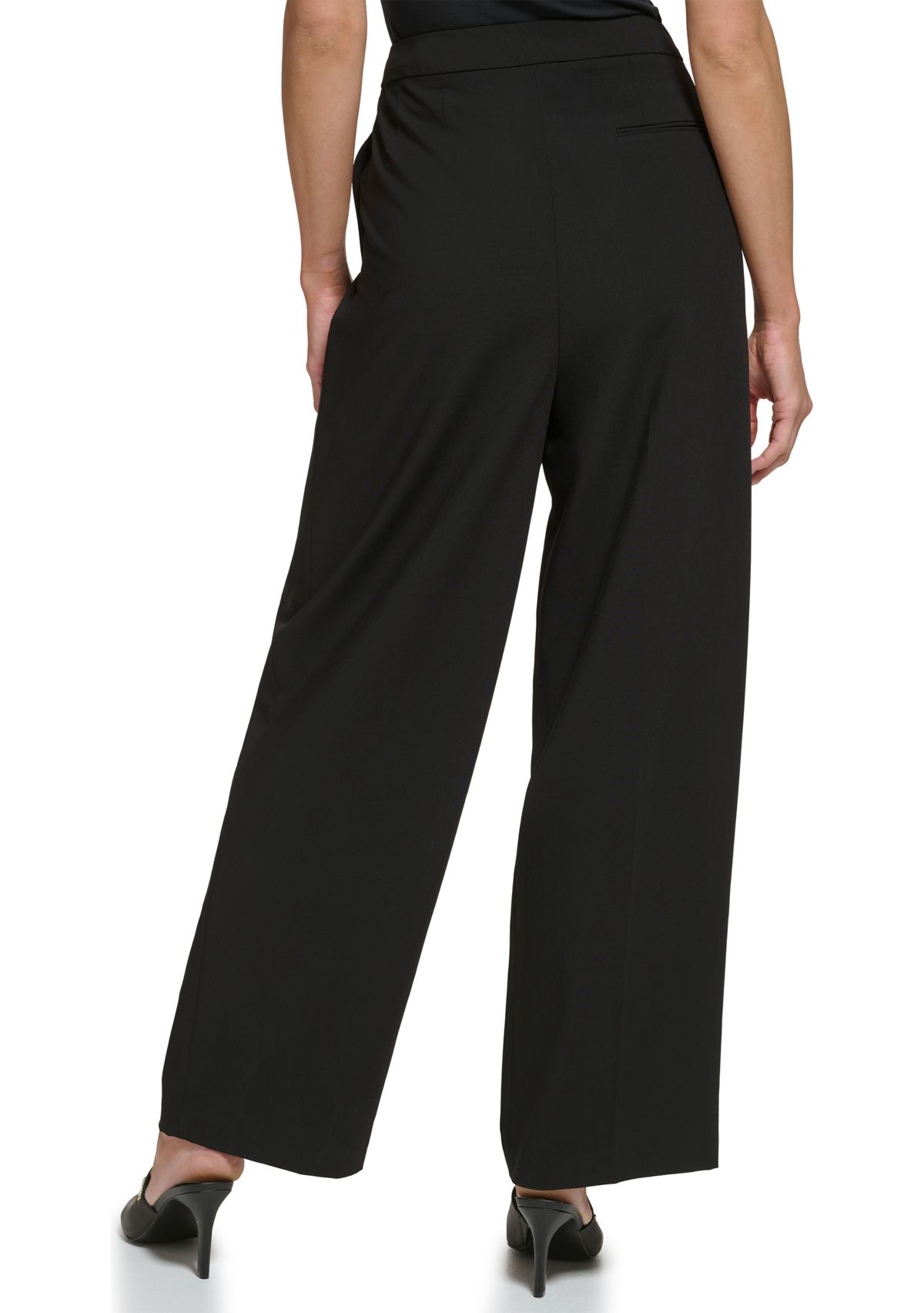 Womens Crossover Front Pleated Trousers