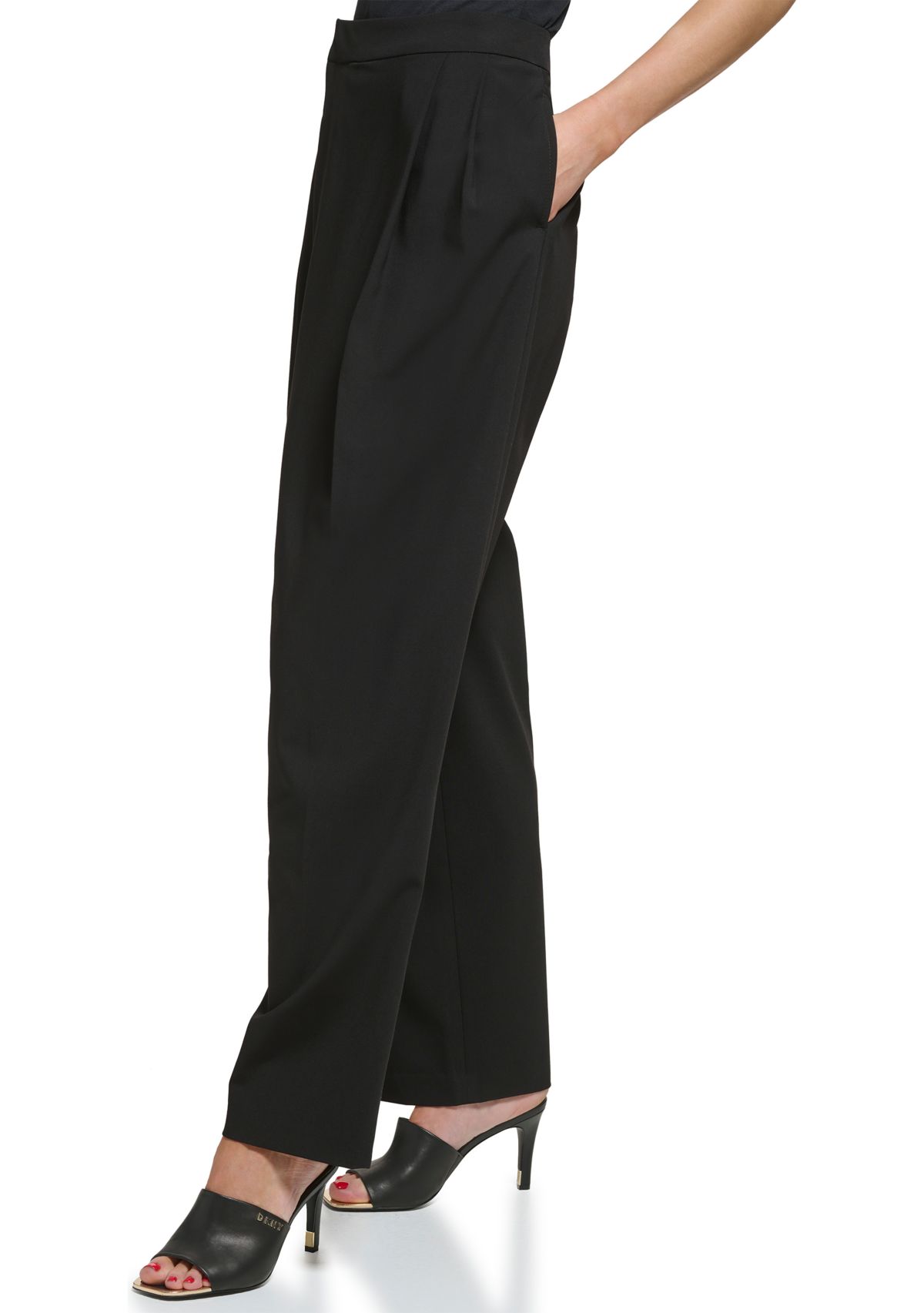 Womens Crossover Front Pleated Trousers