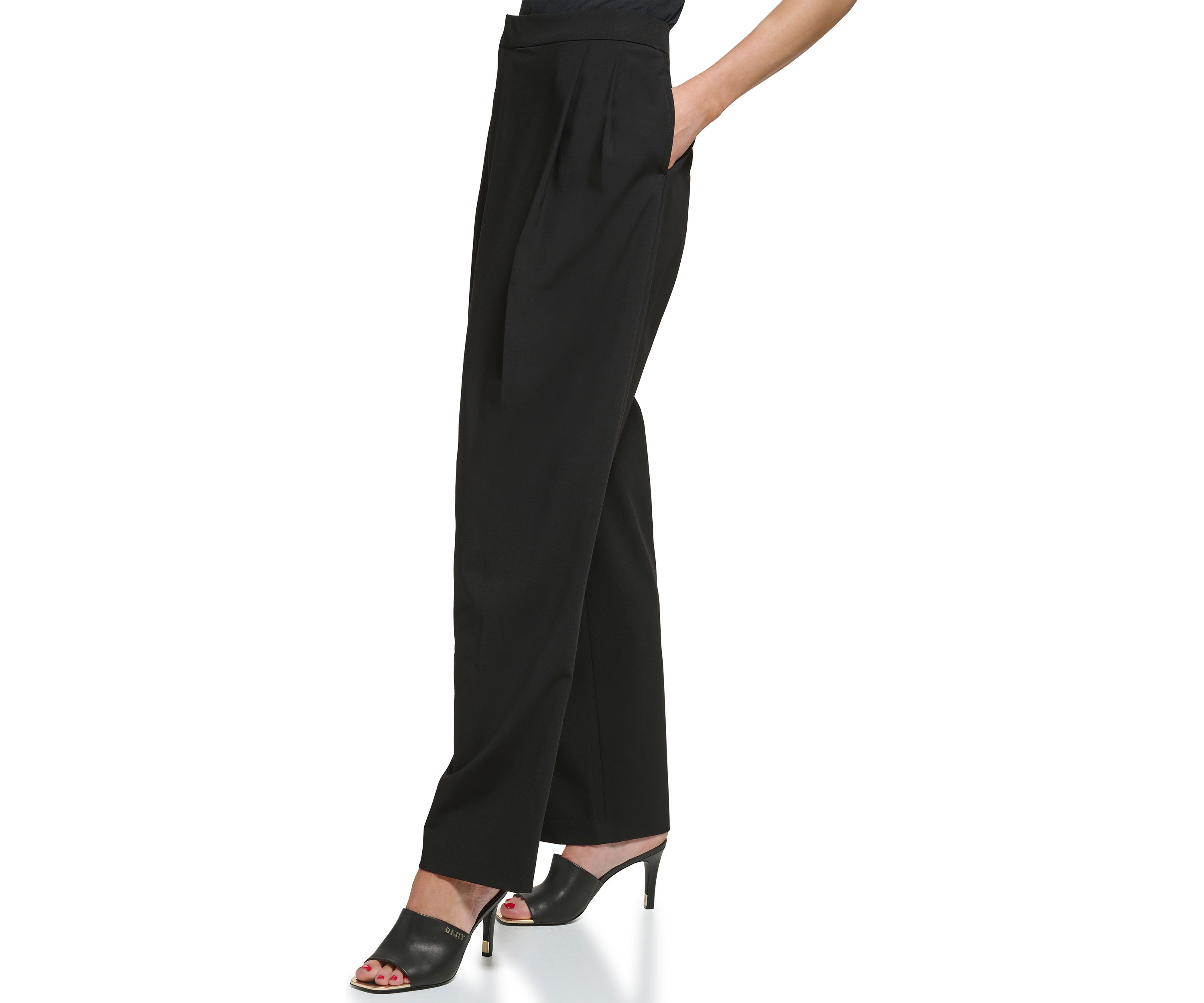 Womens Crossover Front Pleated Trousers