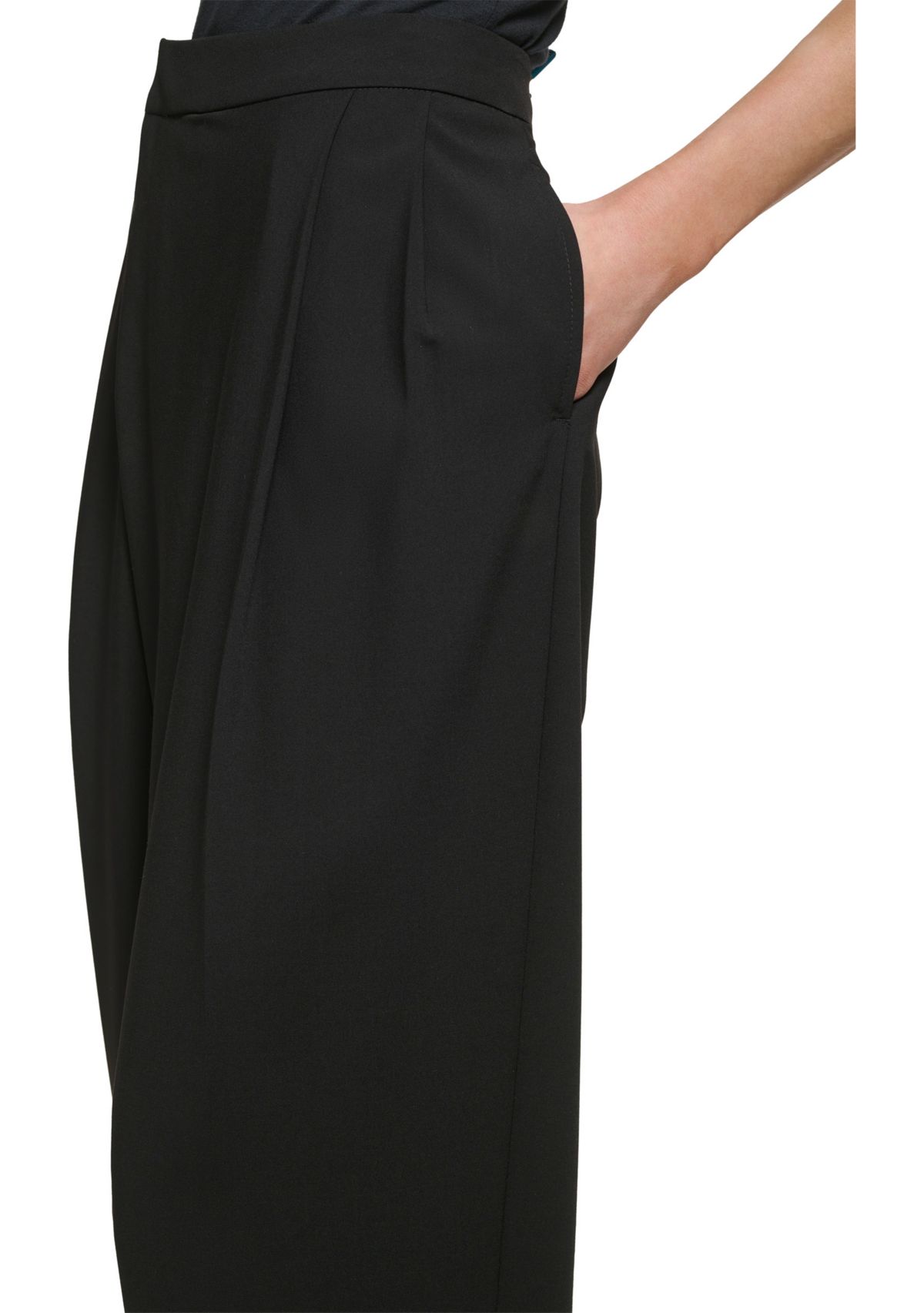 Womens Crossover Front Pleated Trousers