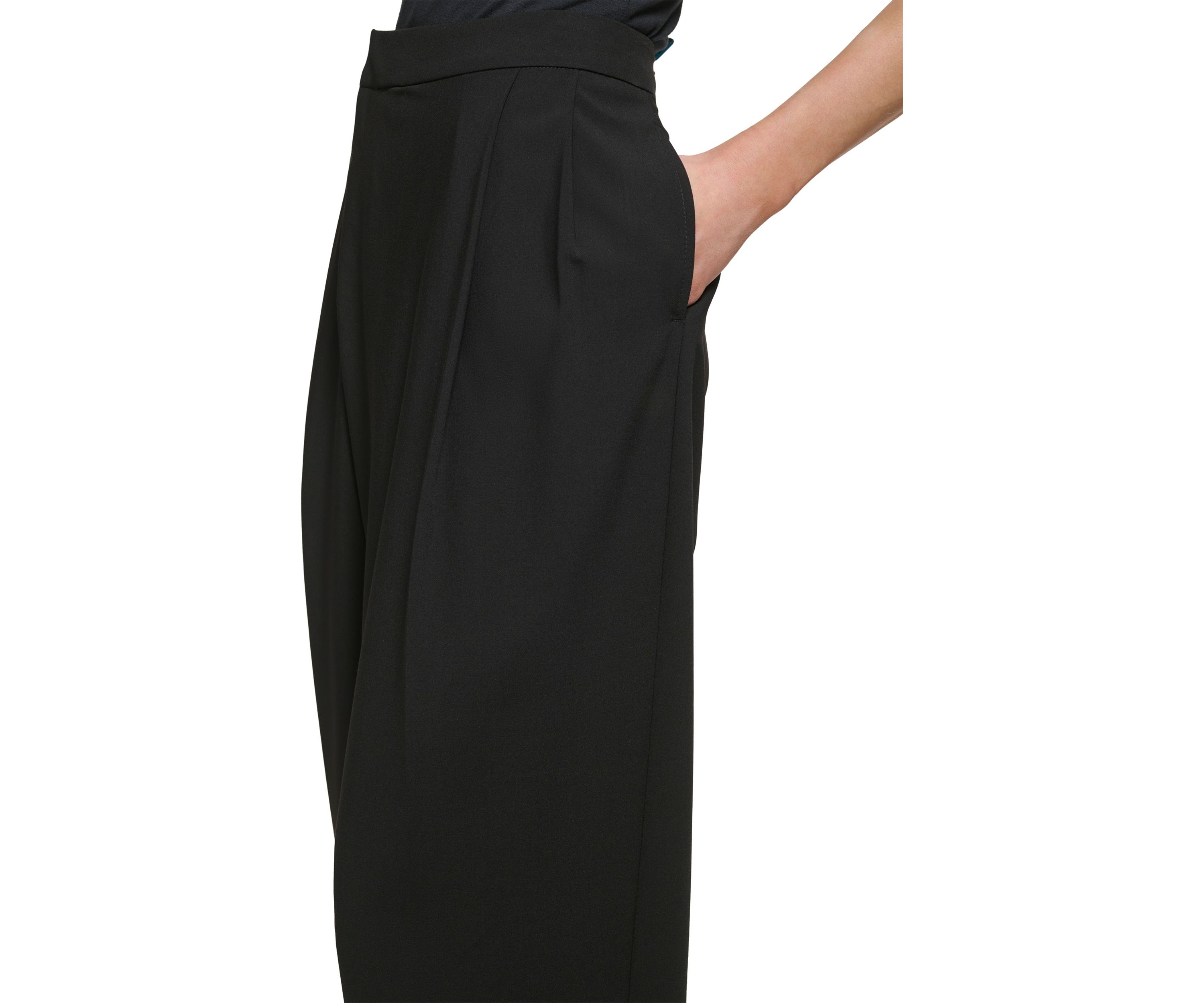 Womens Crossover Front Pleated Trousers