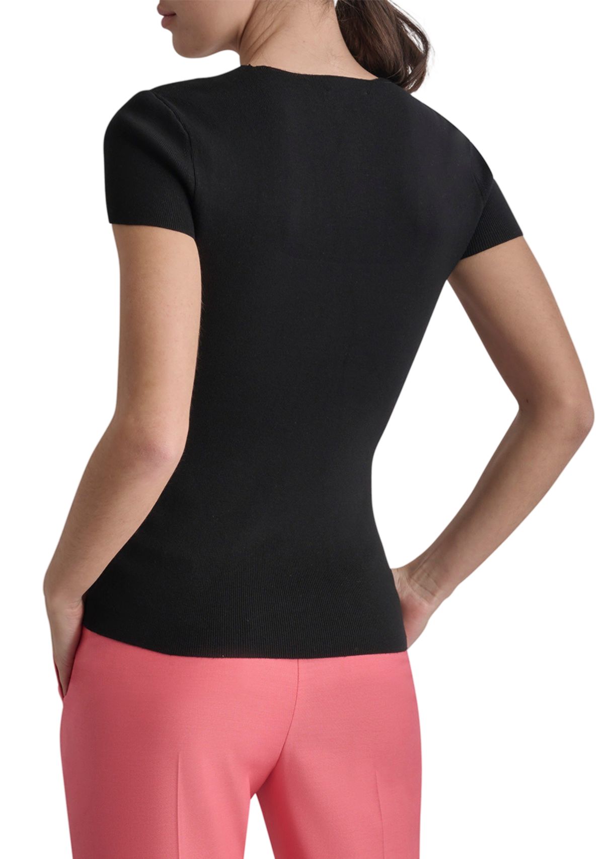 Womens Short Sleeve Square Neck Top 