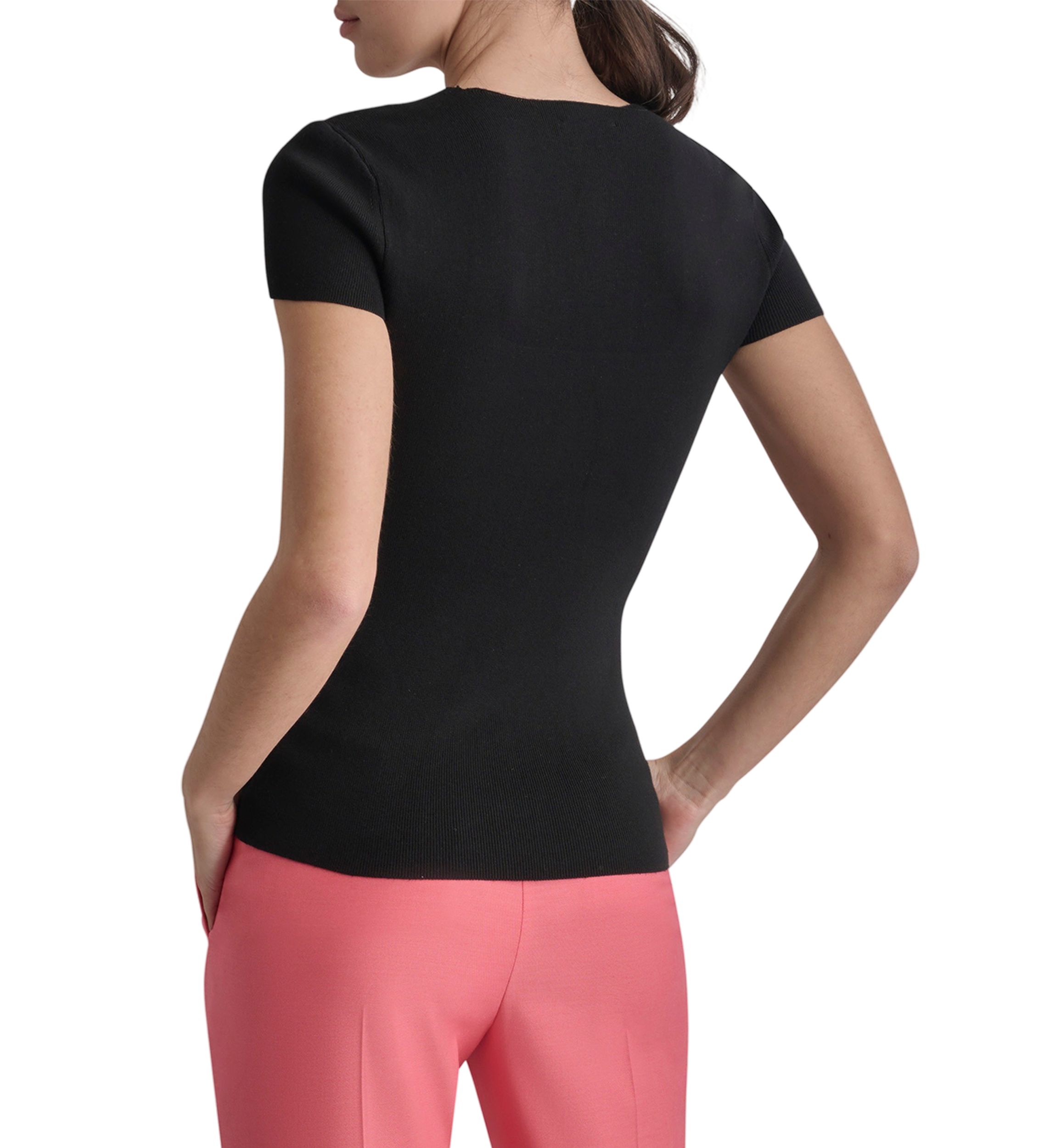 Womens Short Sleeve Square Neck Top 