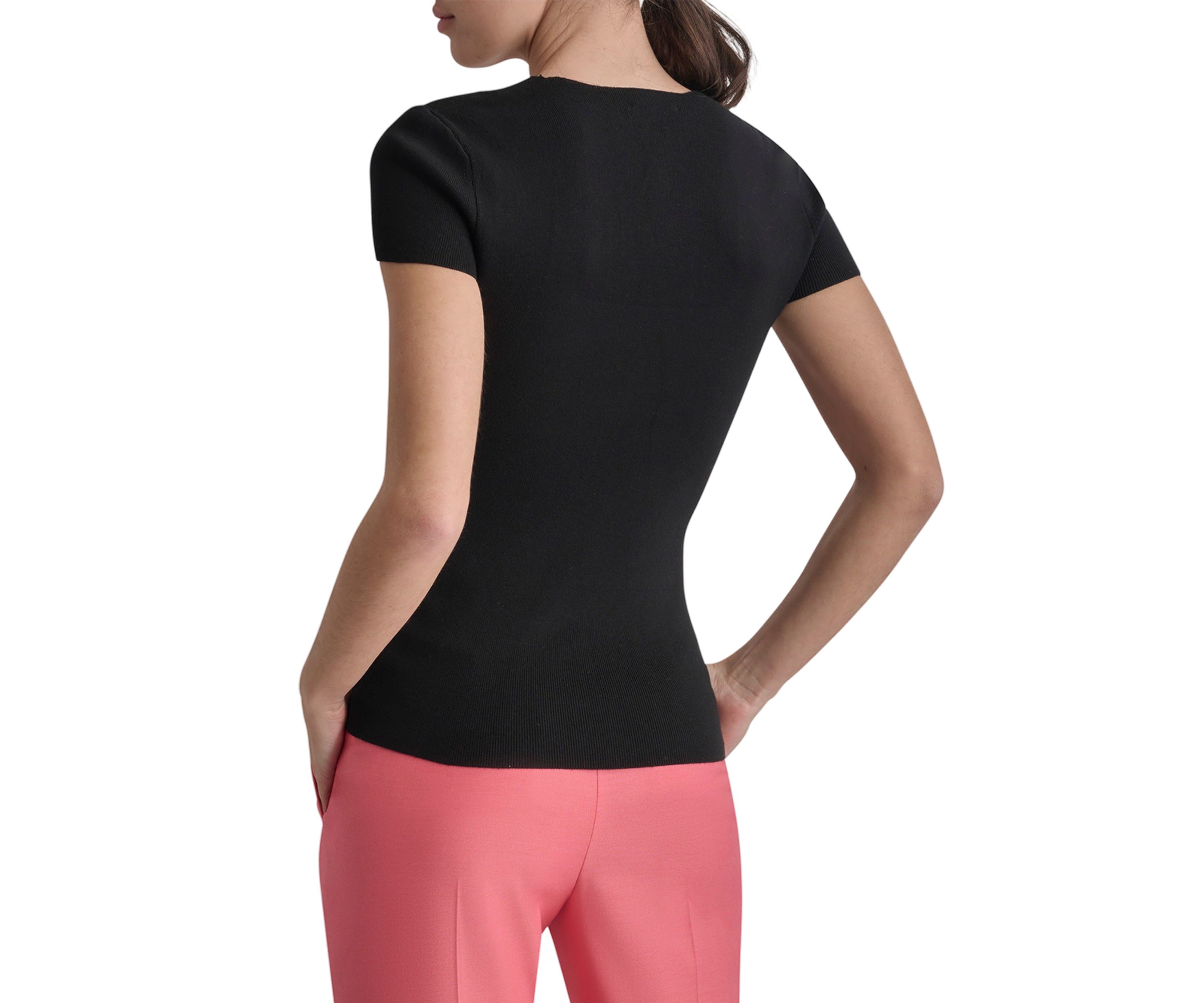 Womens Short Sleeve Square Neck Top 
