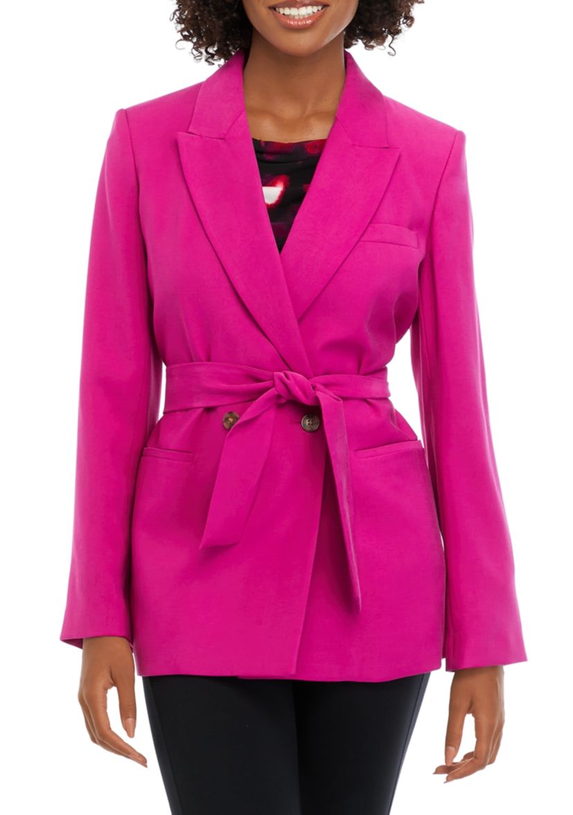 Womens Double Breasted Belted Jacket 
