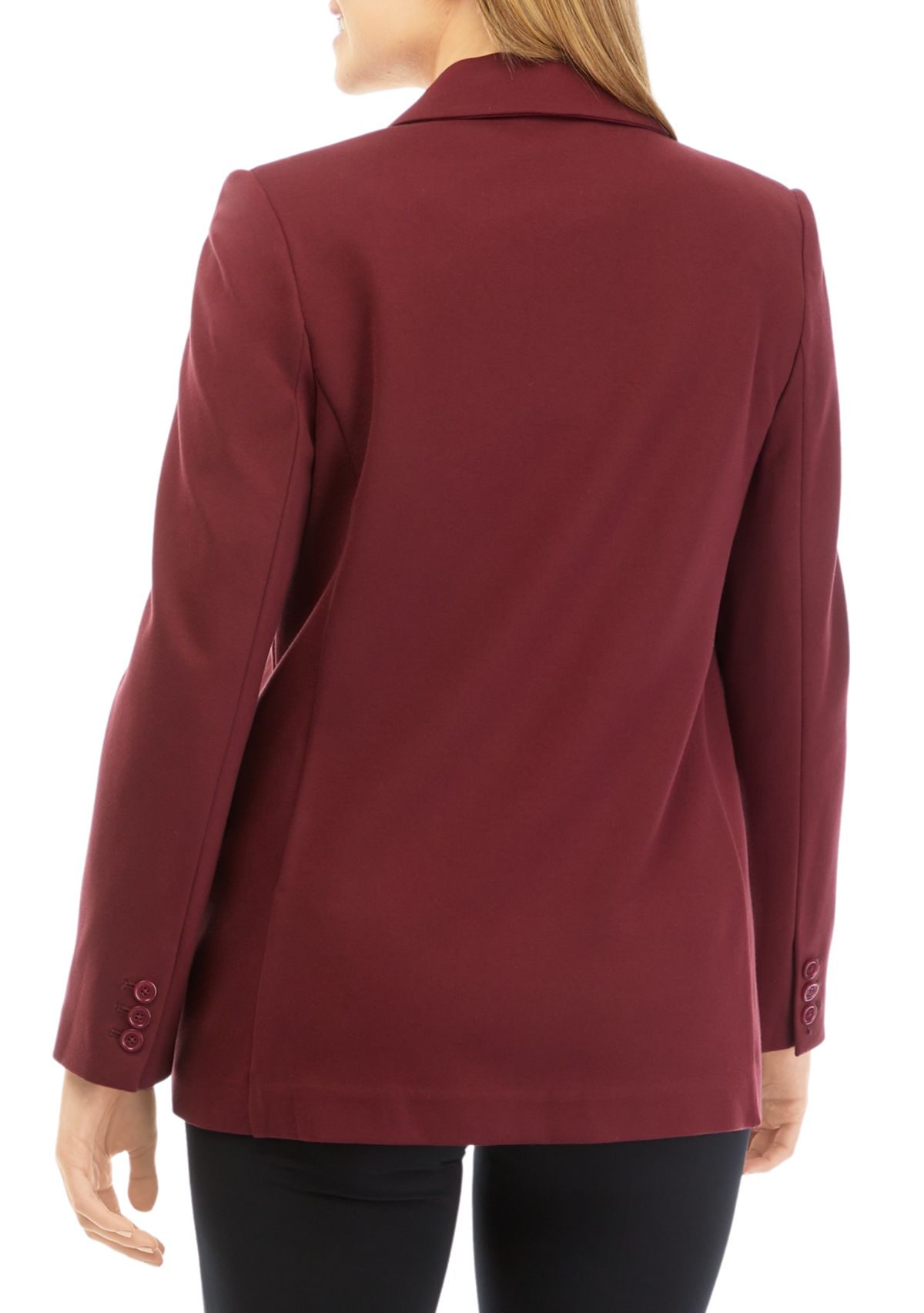 Womens Long Sleeve Notch Collar Flap Pocket One Button Jacket