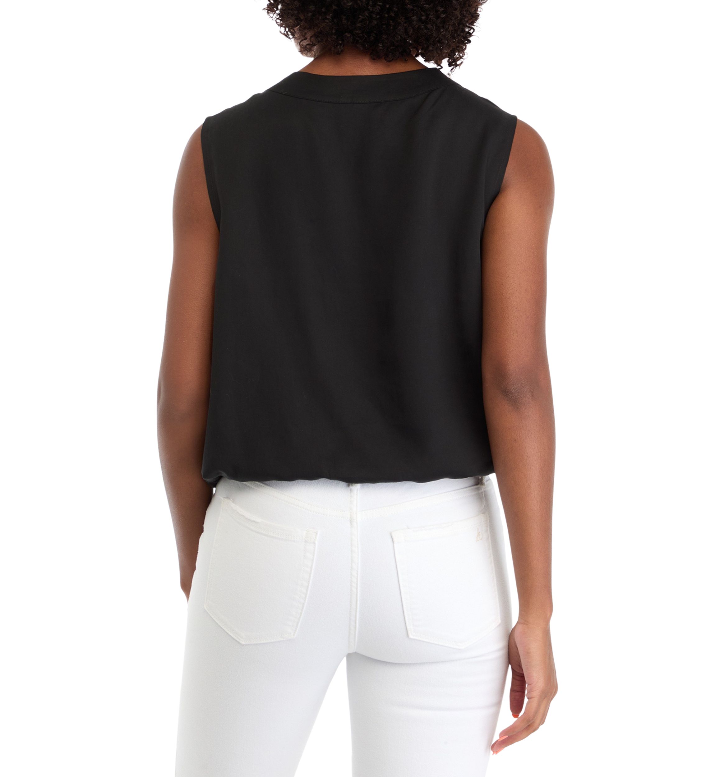 Womens Funnel Neck Elastic Hem Top 