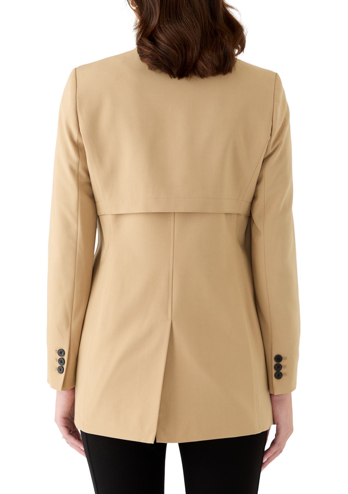 Womens Double Button Collared Trench