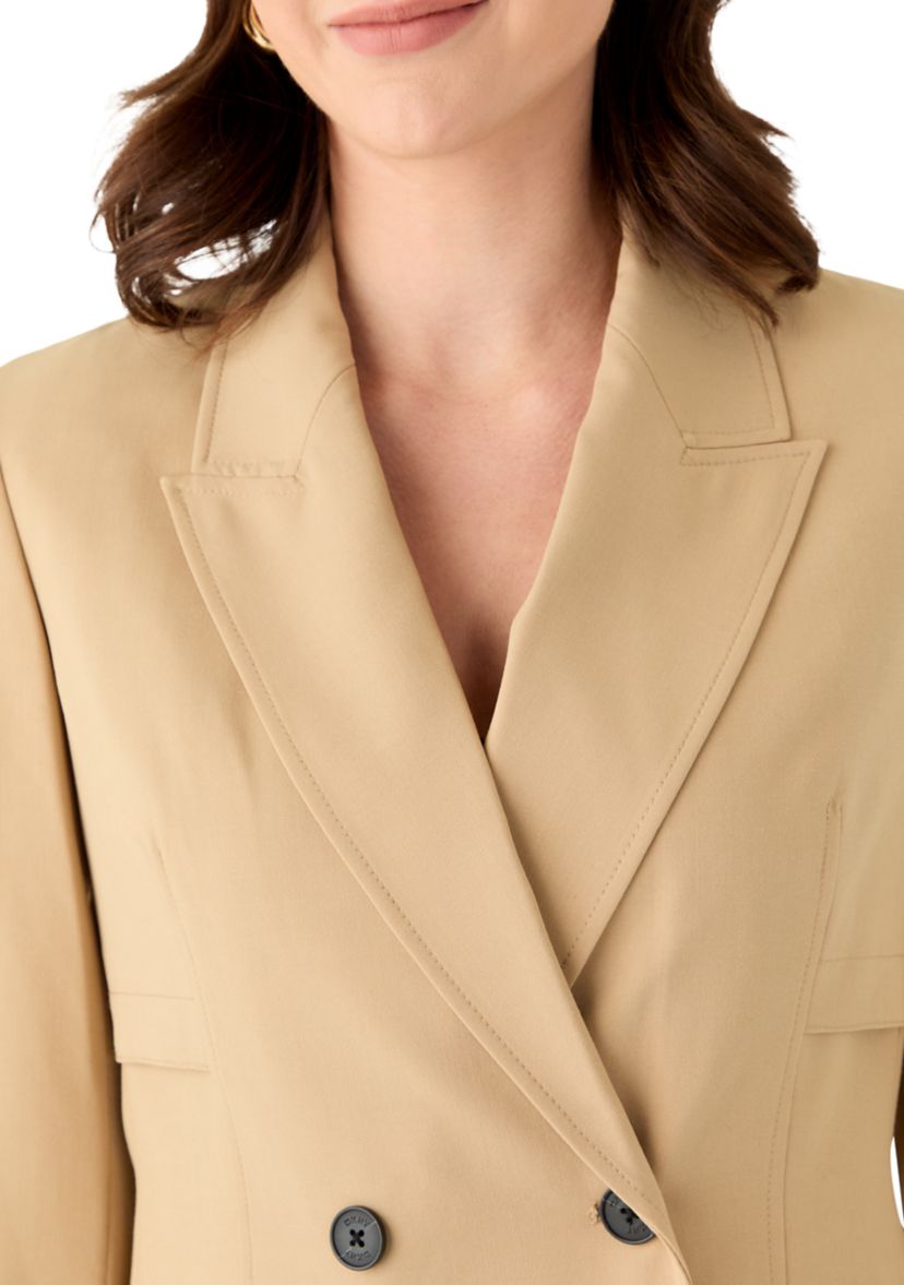 Womens Double Button Collared Trench