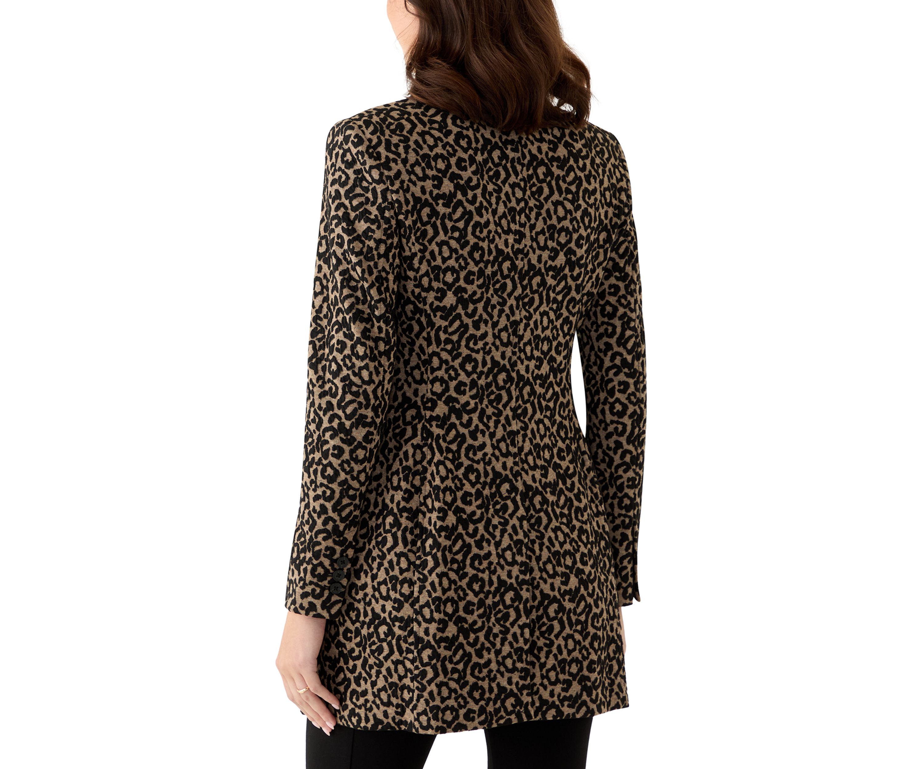 Womens Leopard One Button Topper