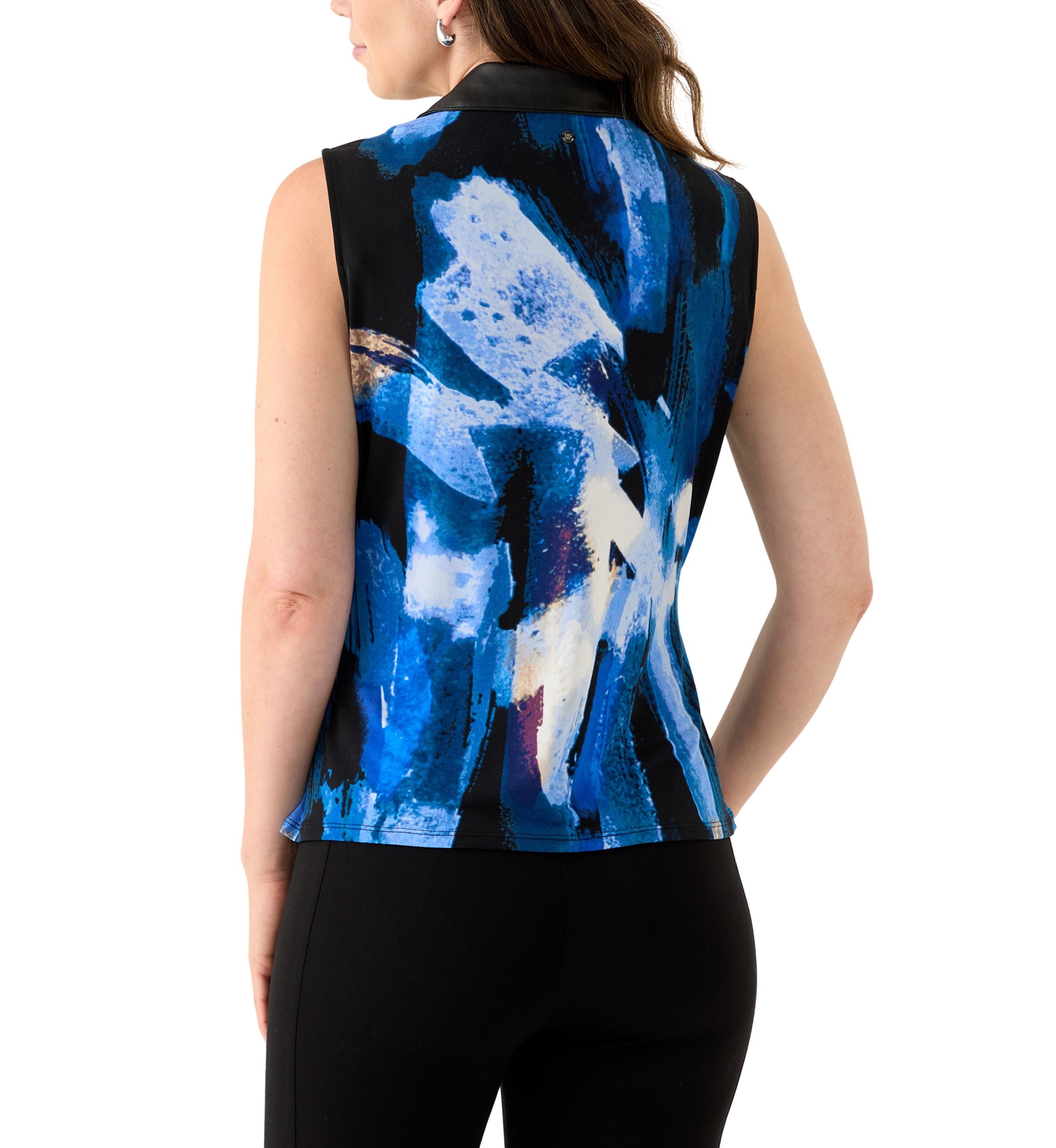 Womens Sleeveless Surplice Top
