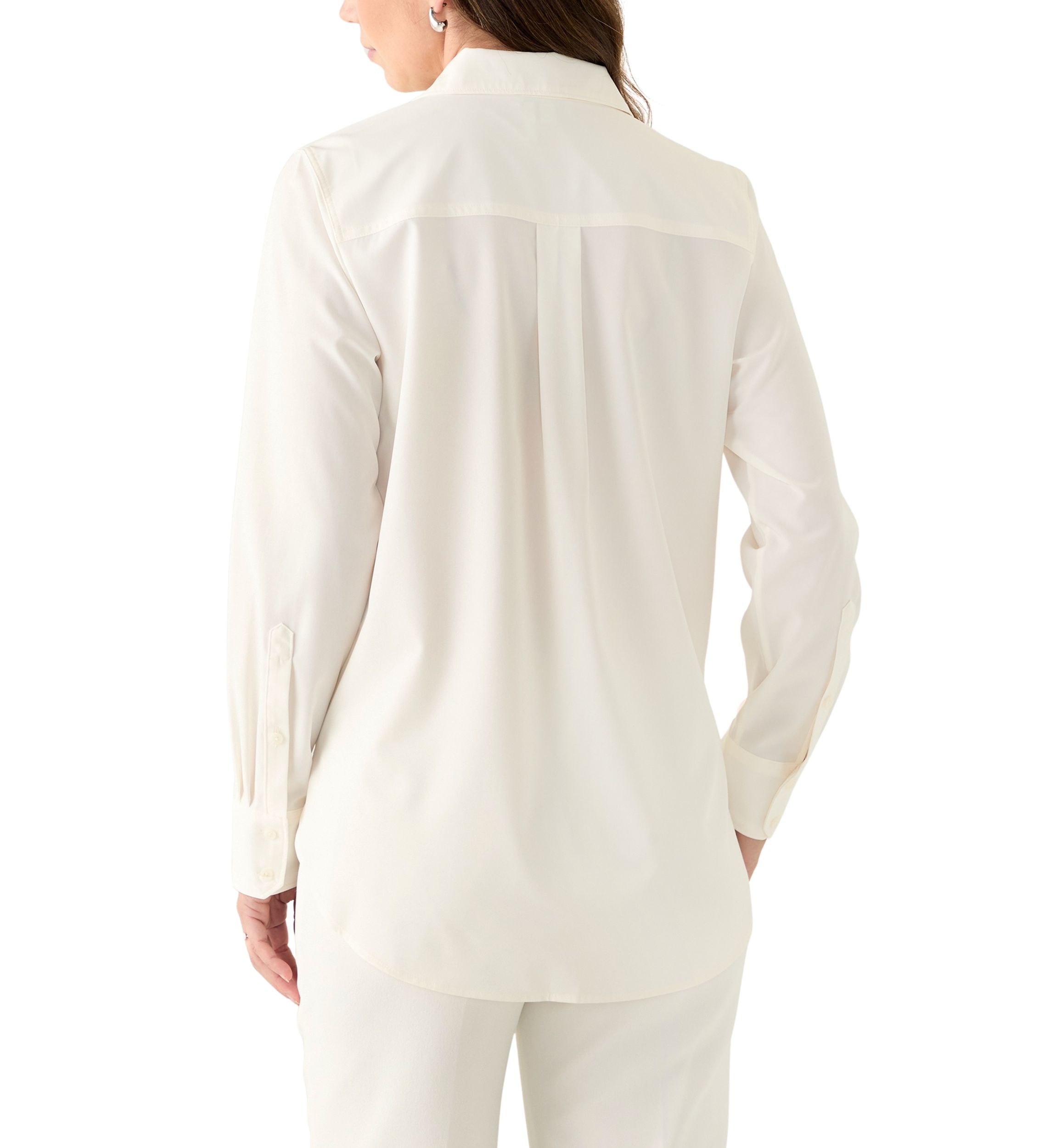 Womens Long Sleeve Button Front Blouse