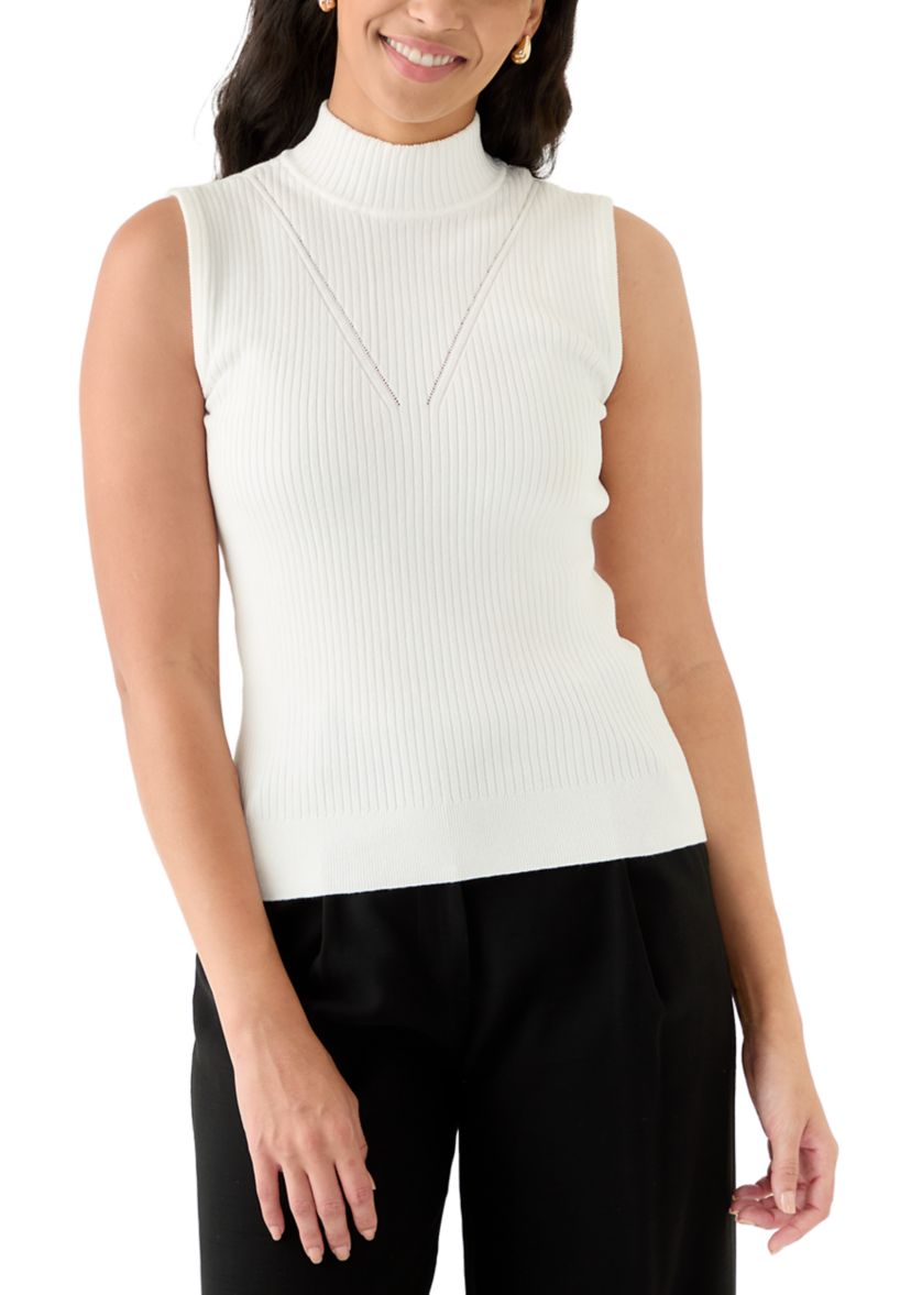 Womens Sleeveless Mock Neck Top