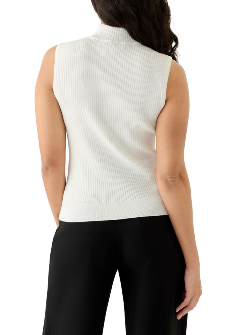 Womens Sleeveless Mock Neck Top