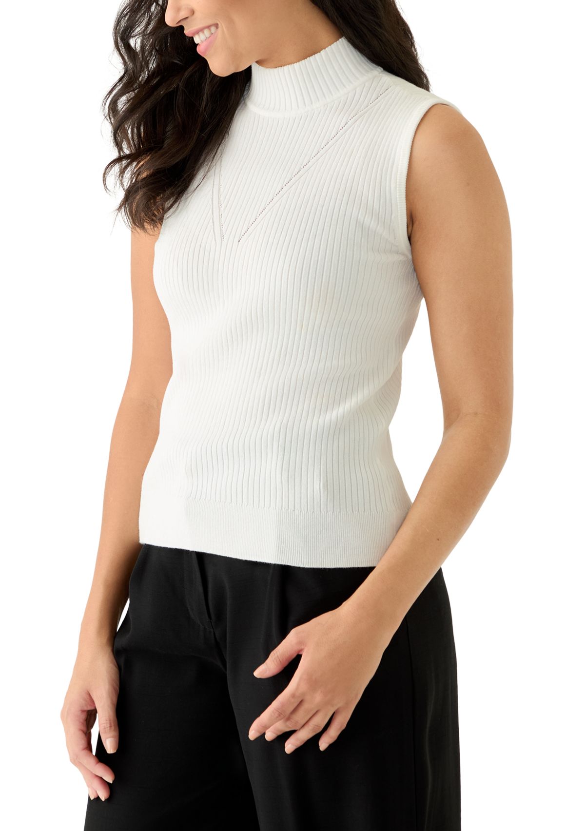 Womens Sleeveless Mock Neck Top
