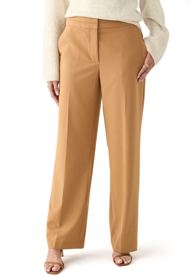 Womens Seamed High Waisted Wide Leg Pants