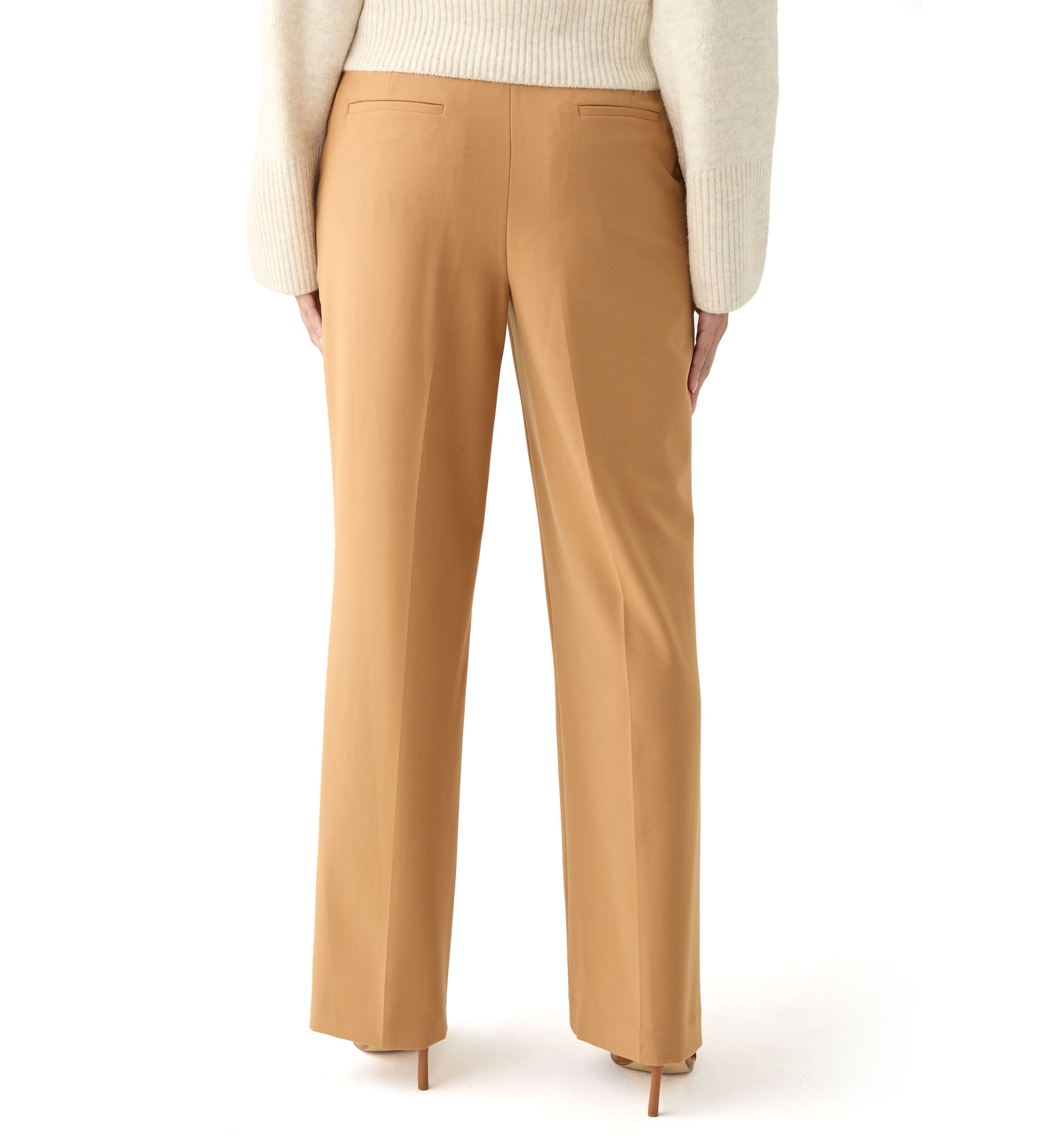 Womens Seamed High Waisted Wide Leg Pants