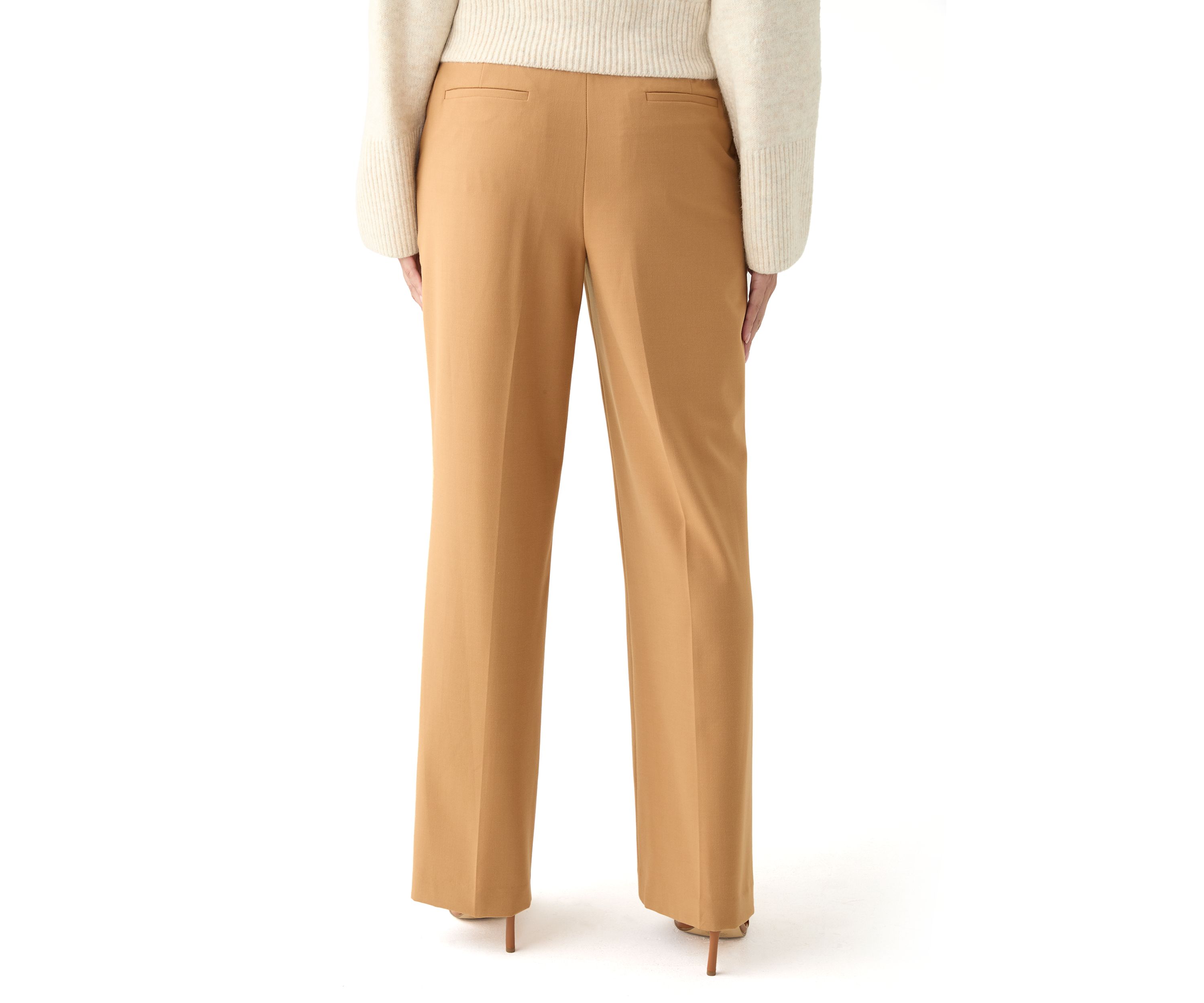Womens Seamed High Waisted Wide Leg Pants
