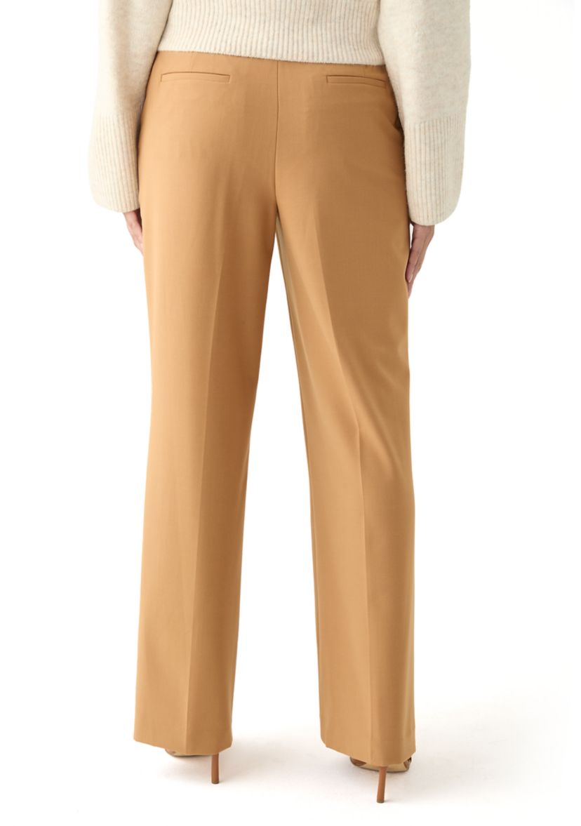 Womens Seamed High Waisted Wide Leg Pants