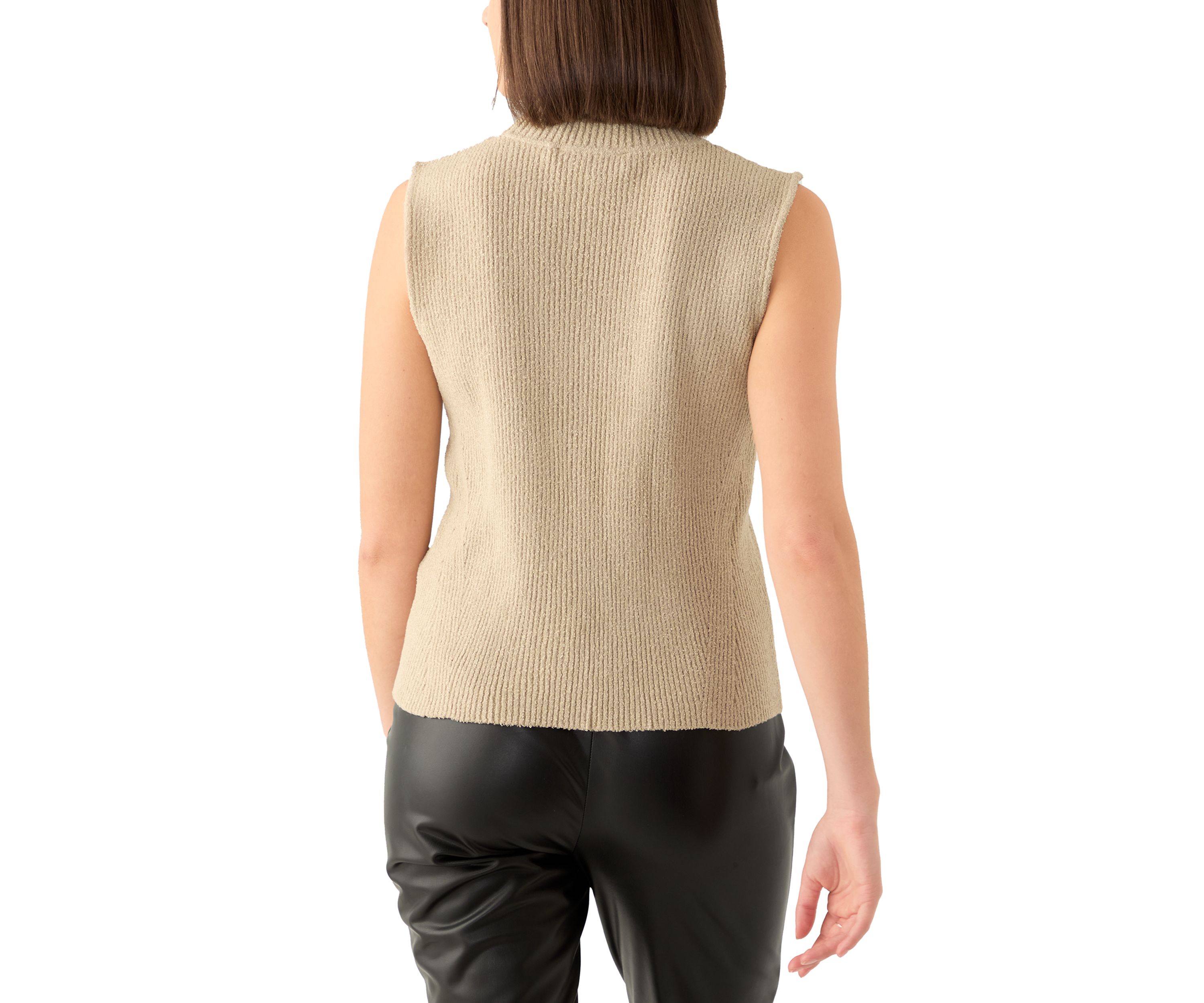 Womens Sleeveless Mock Neck Top
