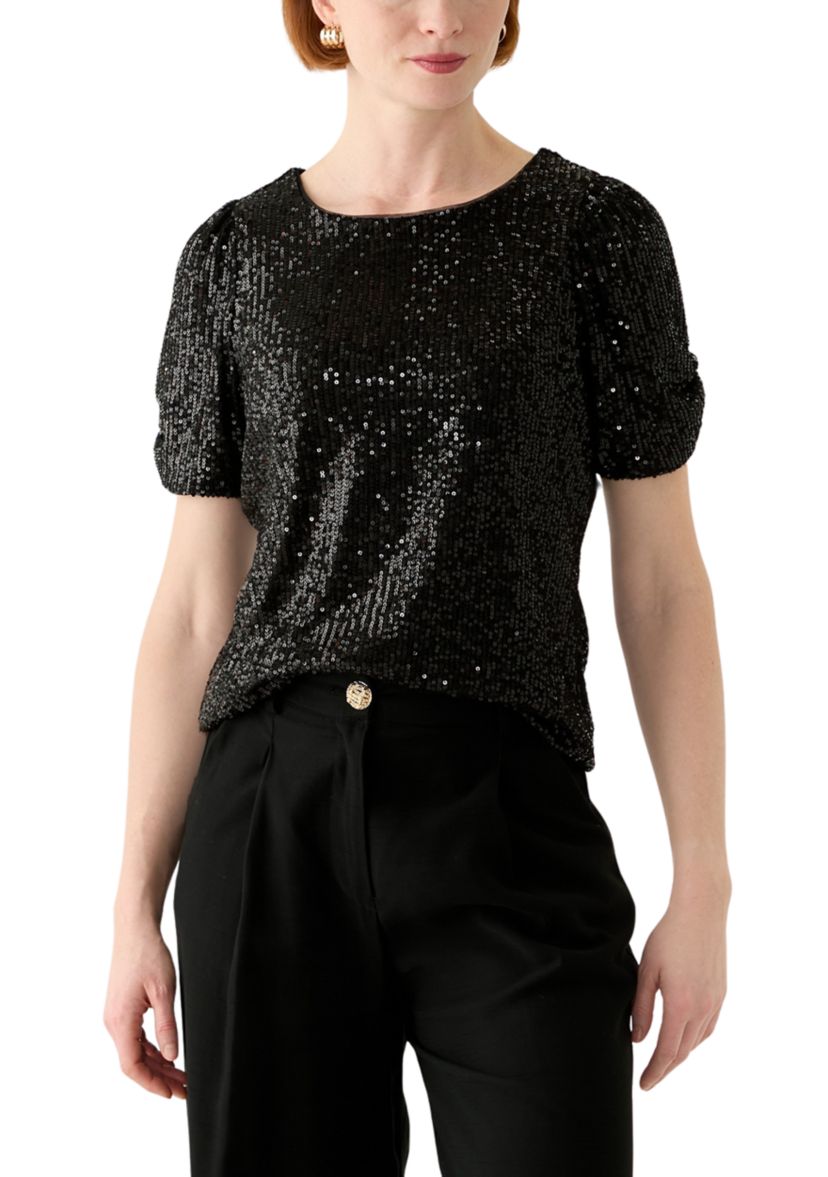 Womens Short Sleeve Sequin Top 