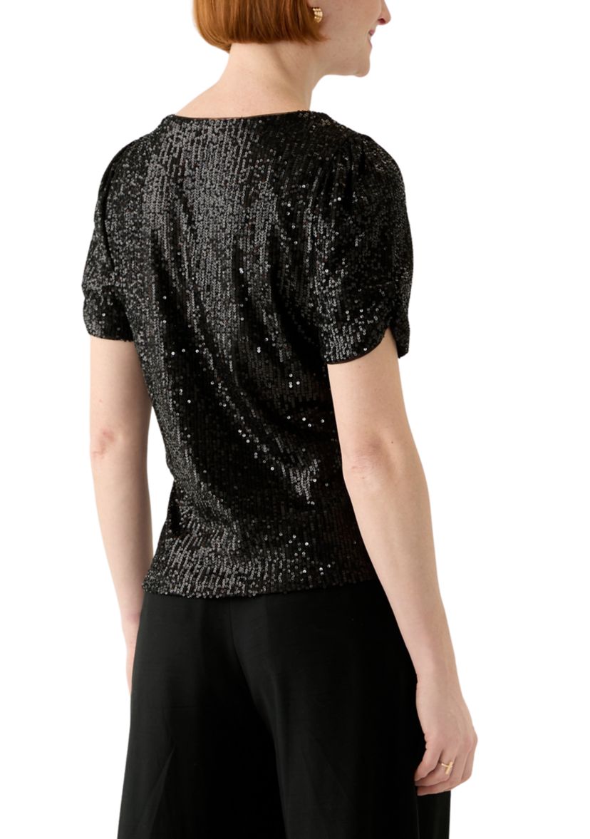 Womens Short Sleeve Sequin Top 