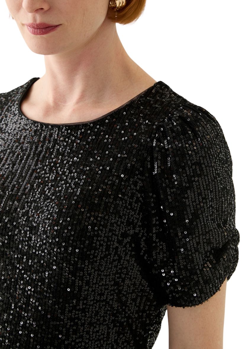 Womens Short Sleeve Sequin Top 