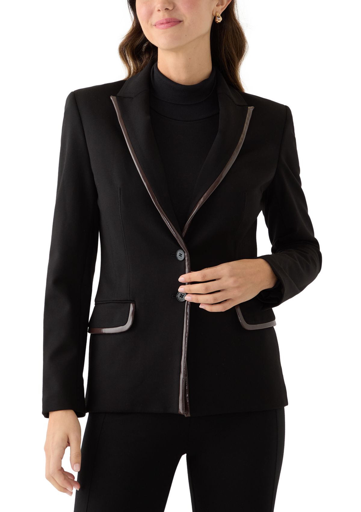 Womens 2 Button Notch Collar Blazer