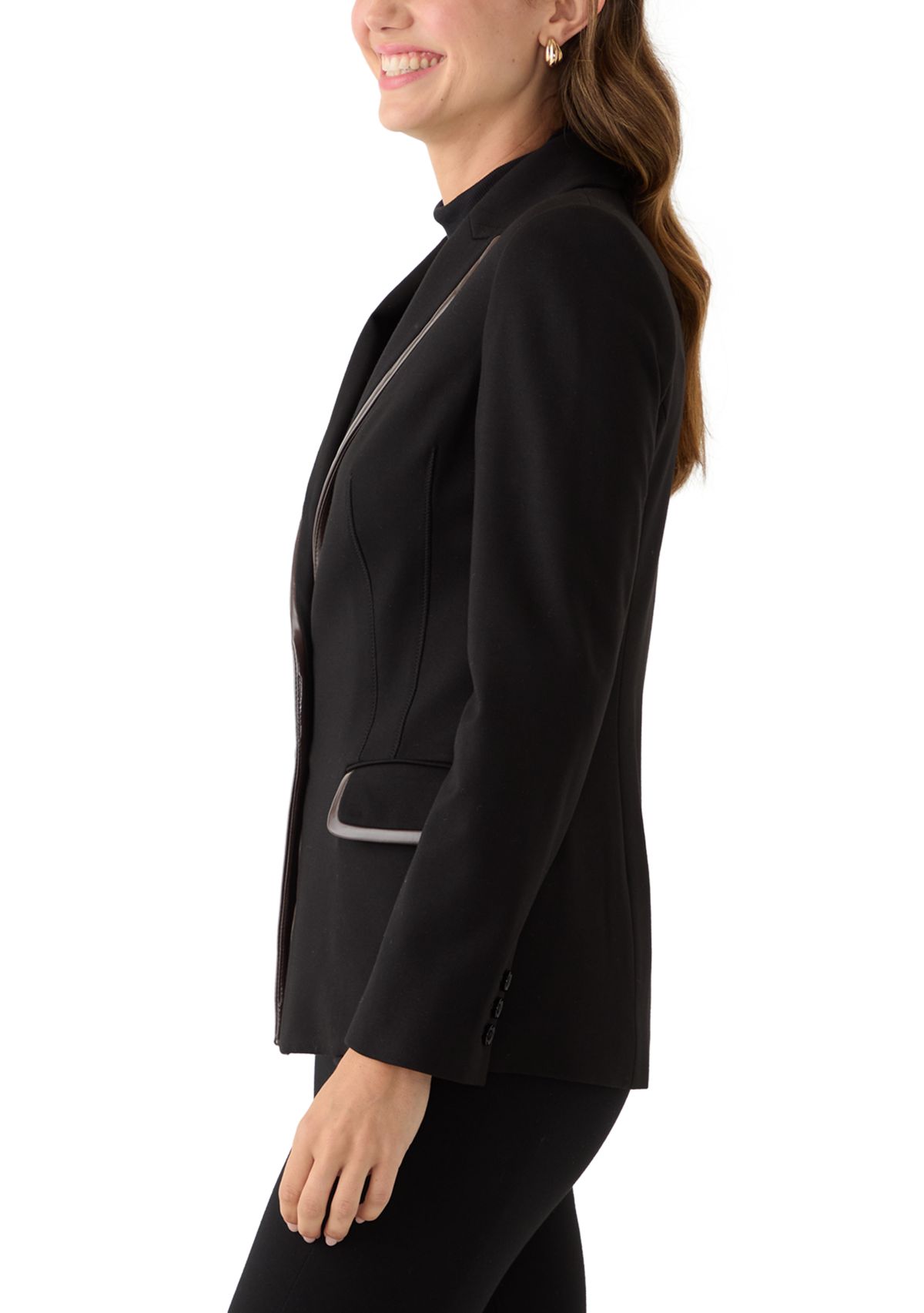 Womens 2 Button Notch Collar Blazer