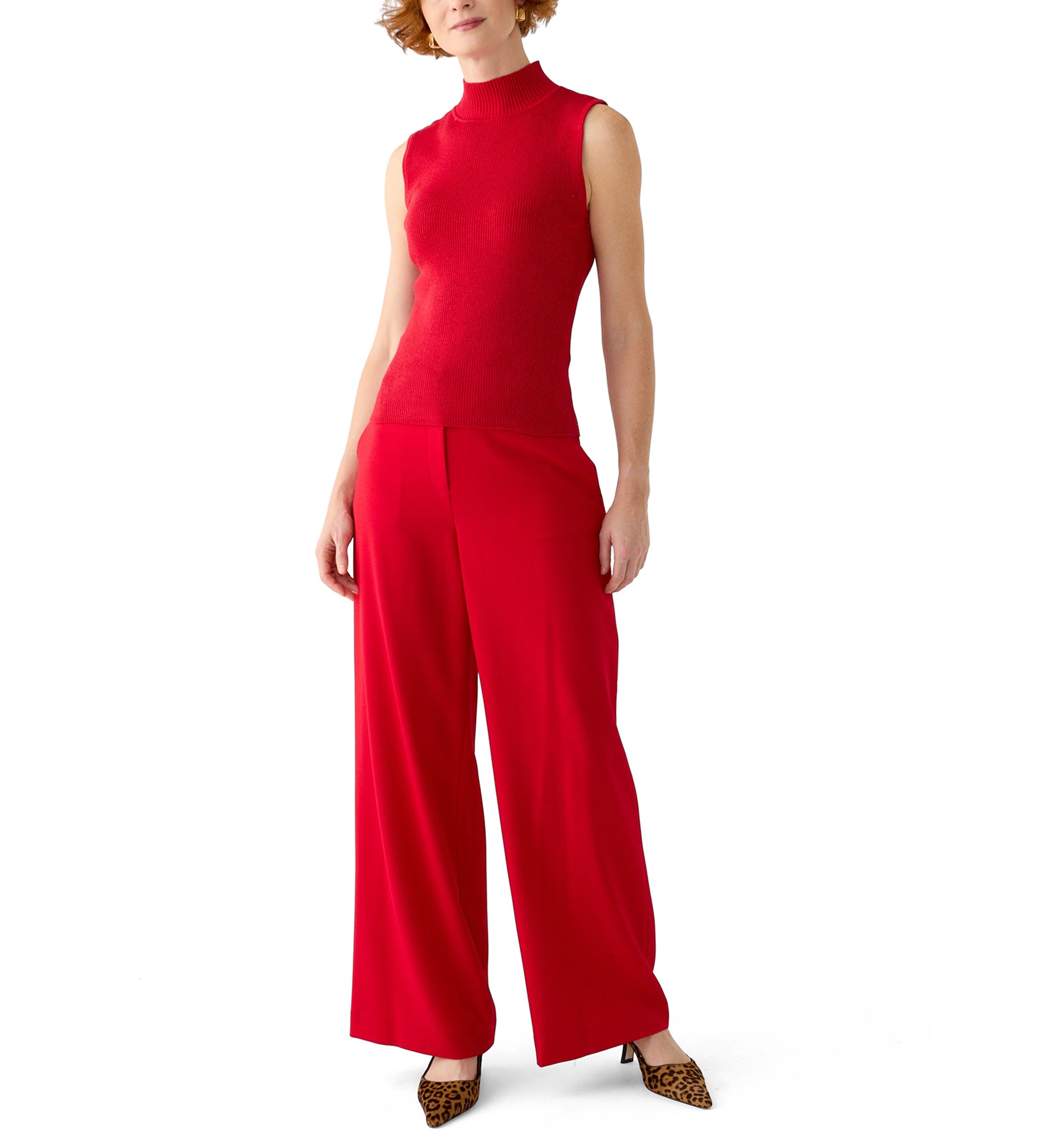 Womens Mock Neck Knit Top