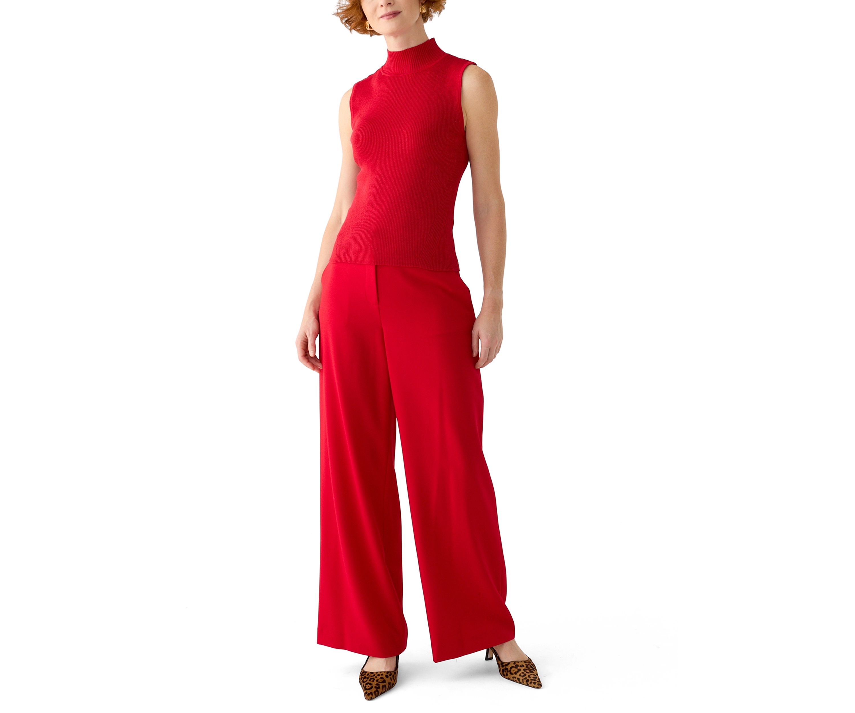 Womens Mock Neck Knit Top