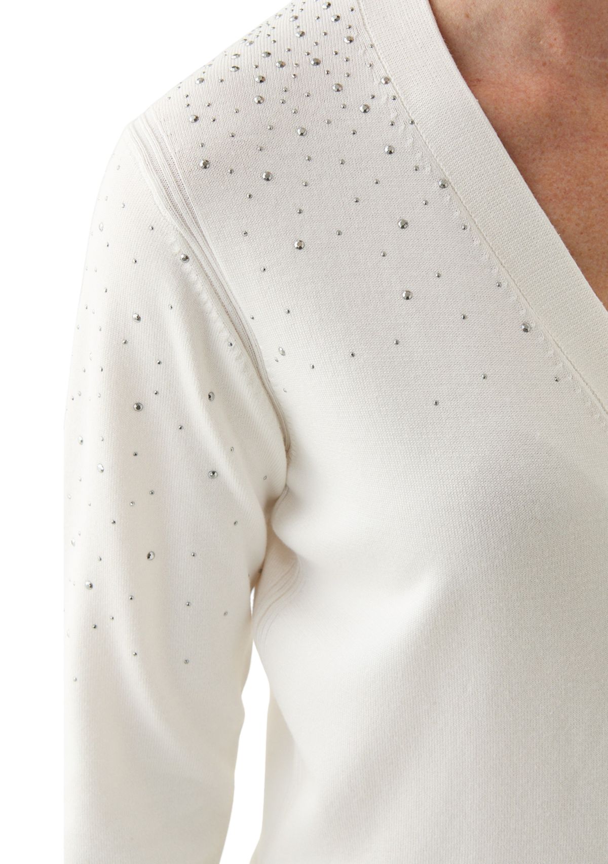 Womens Button Front Sequin Cardigan