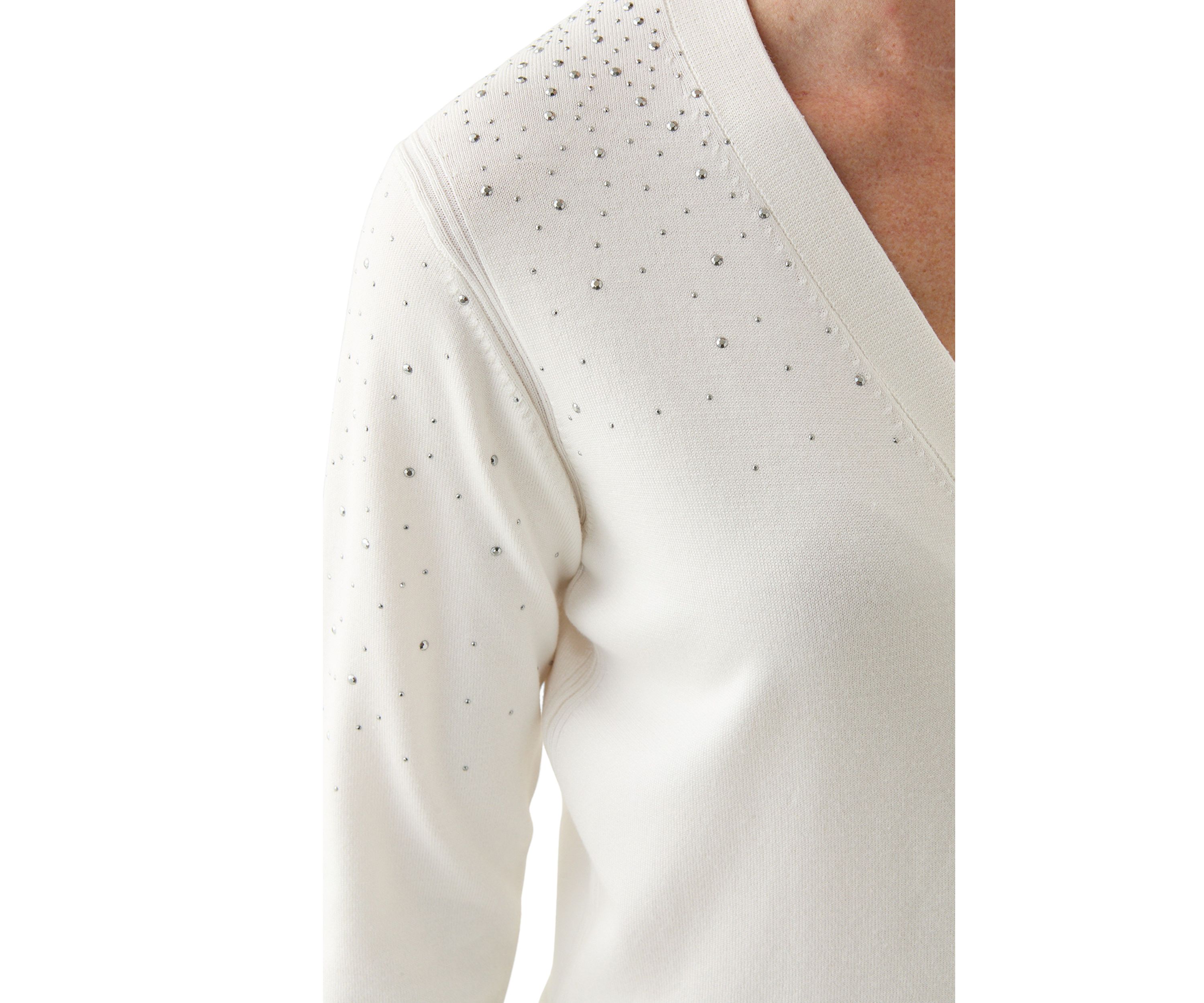 Womens Button Front Sequin Cardigan