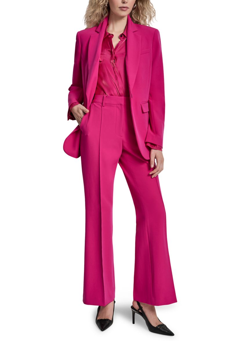 Womens 1-Button Notch Collar Blazer