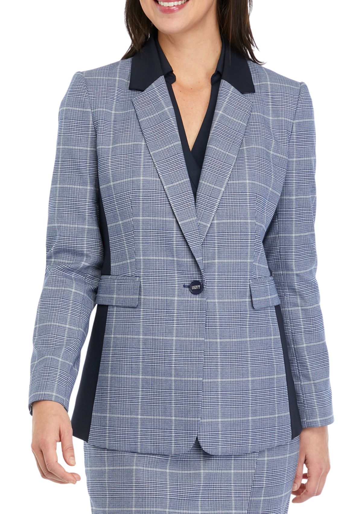 Womens One Button Notch Collar Jacket