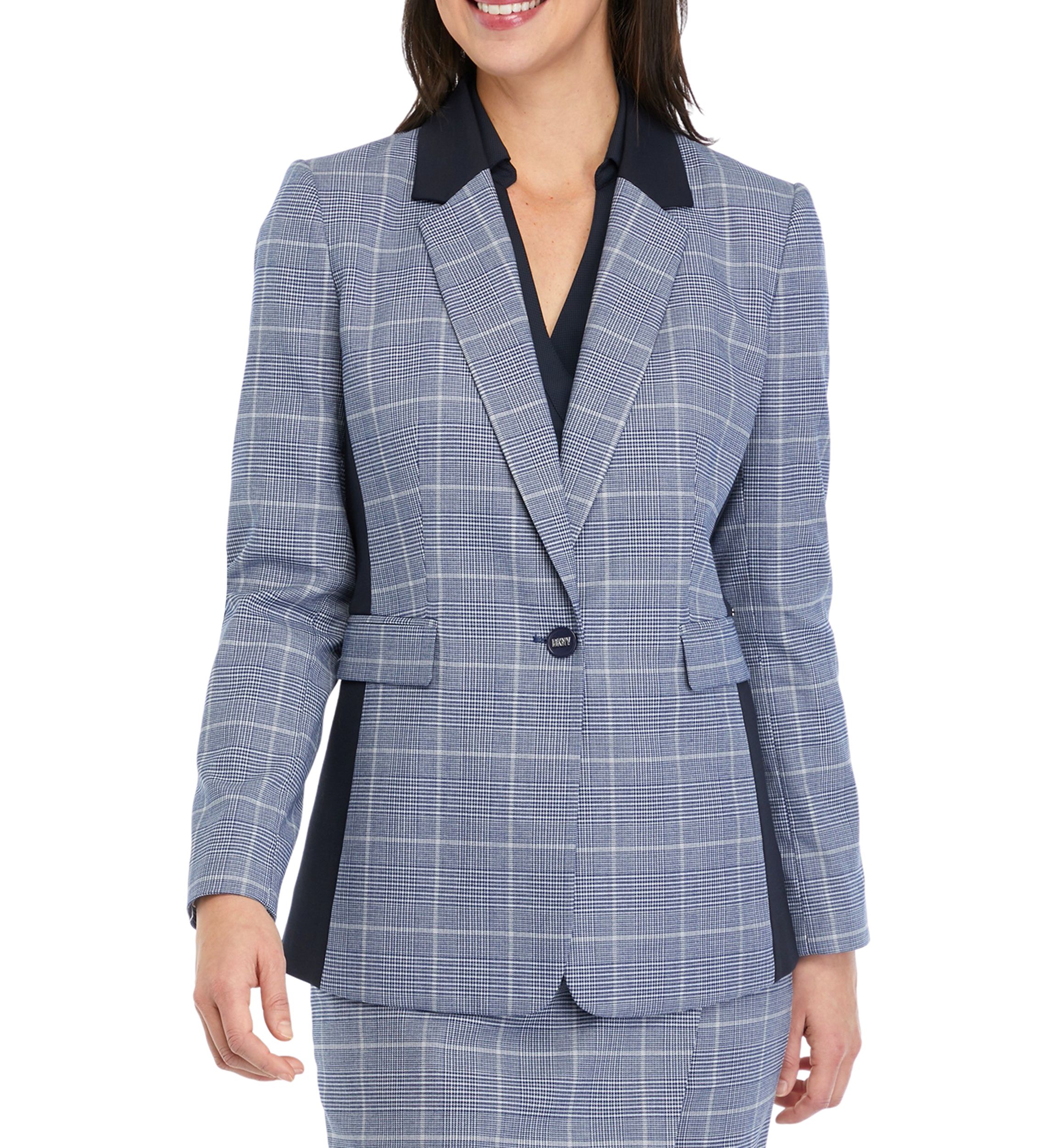 Womens One Button Notch Collar Jacket
