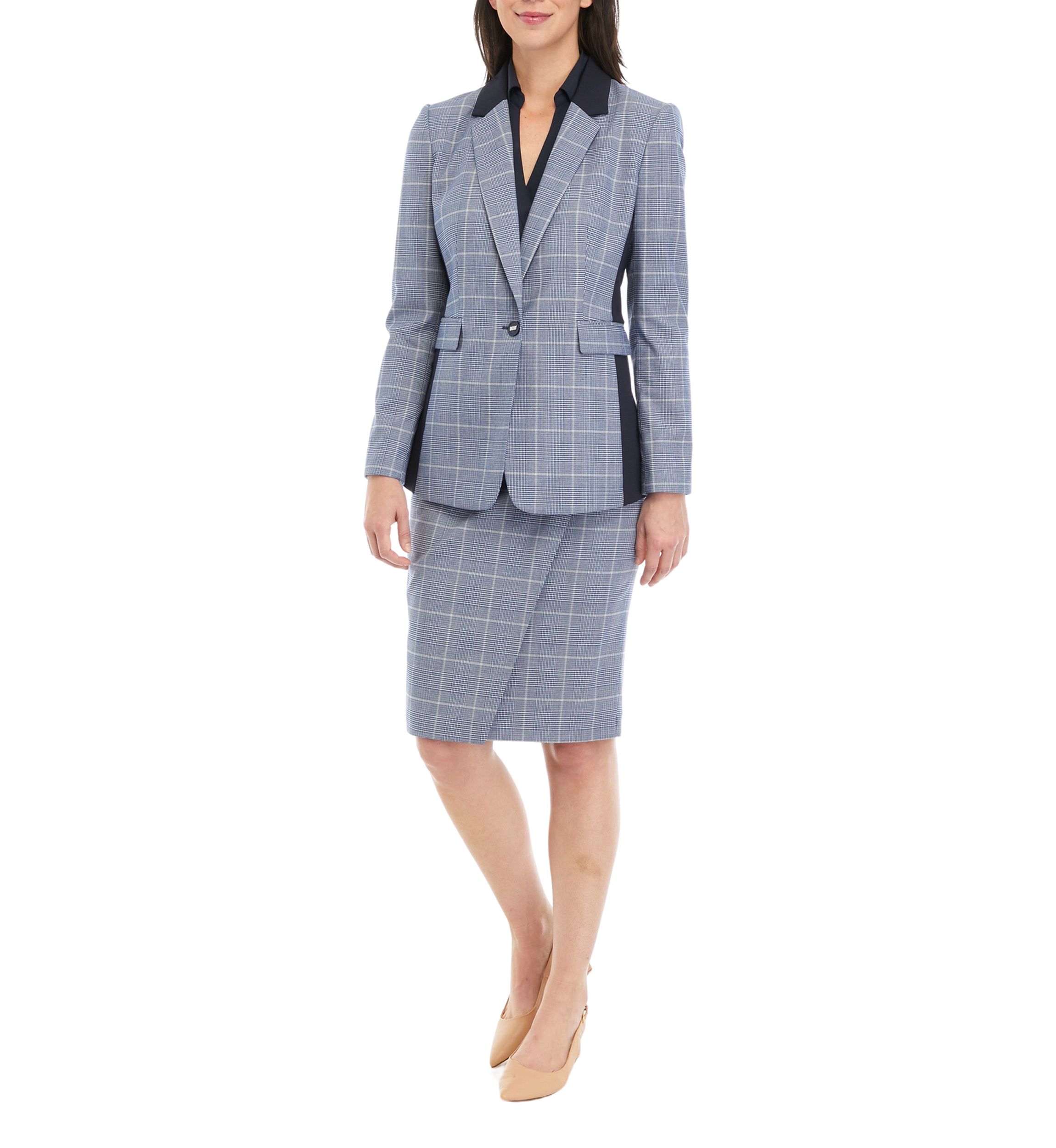 Womens One Button Notch Collar Jacket