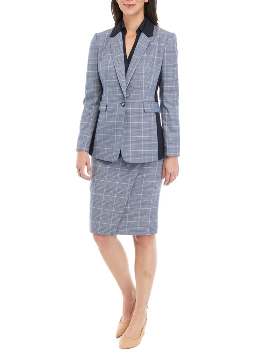 Womens One Button Notch Collar Jacket