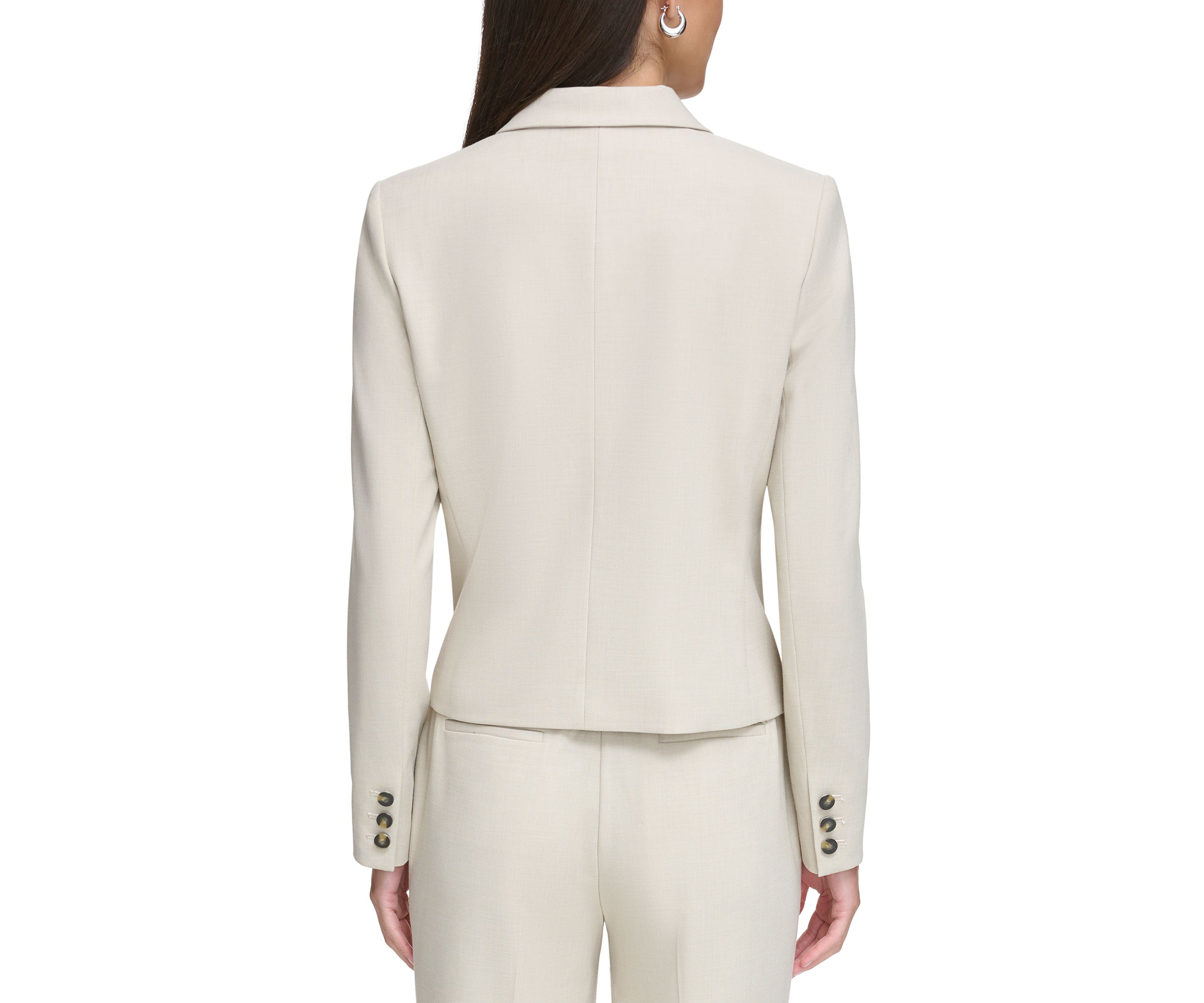 Womens Notch Collar Double Breasted 2 Button Jacket