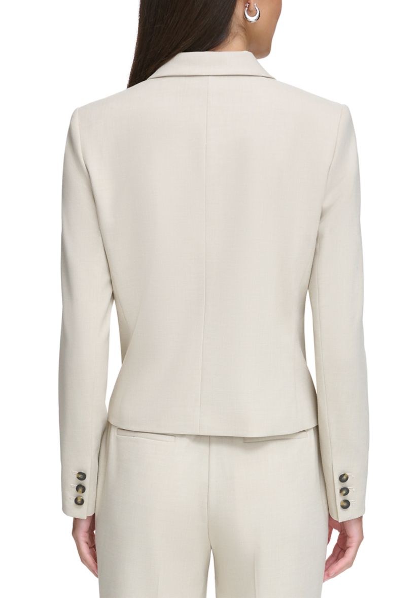 Womens Notch Collar Double Breasted 2 Button Jacket
