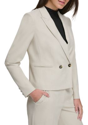 Women's Notch Collar Double Breasted 2 Button Jacket