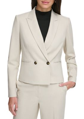 Women's Notch Collar Double Breasted 2 Button Jacket