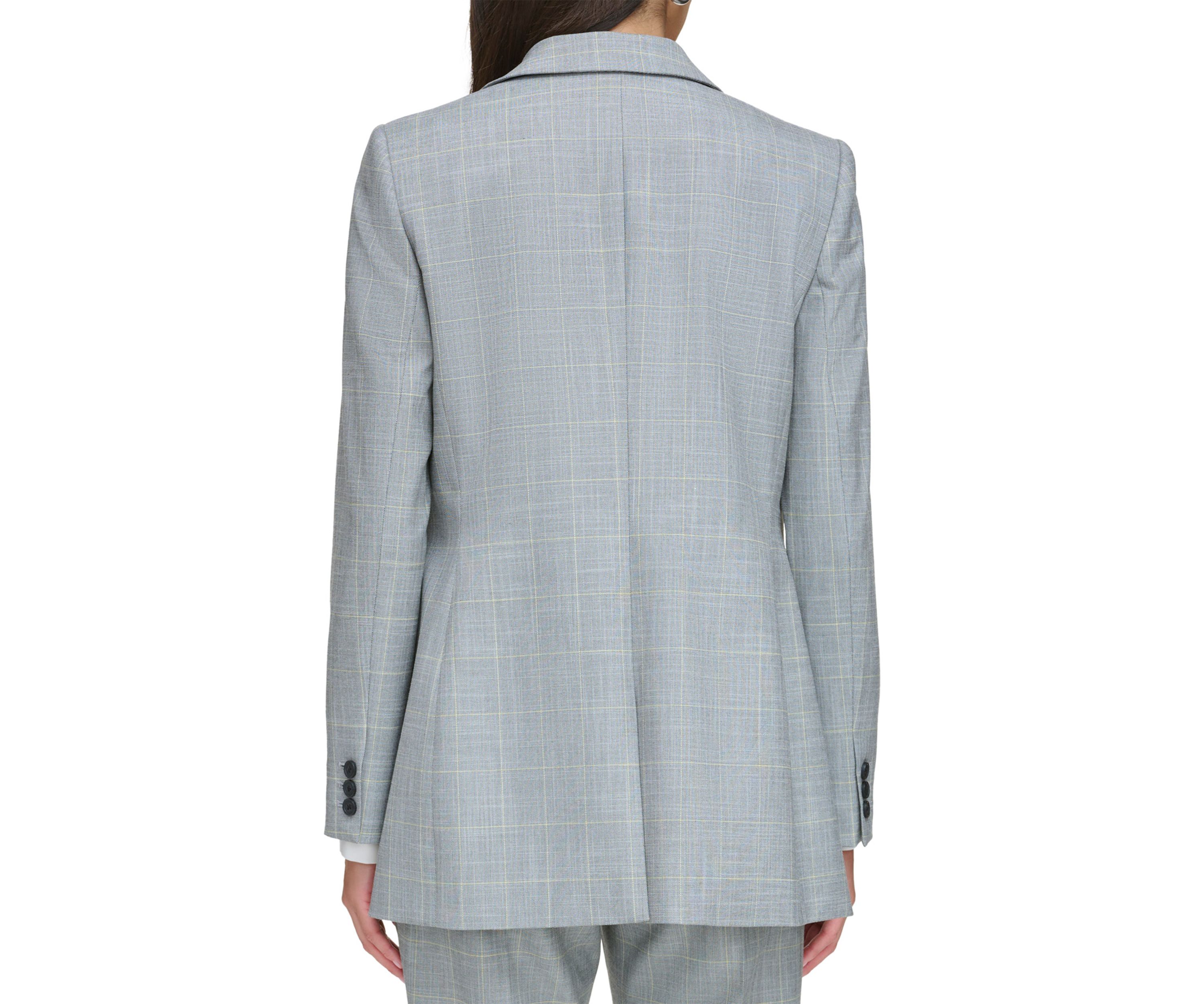 Womens Notch Collar 2 Button Jacket with Flap Pockets
