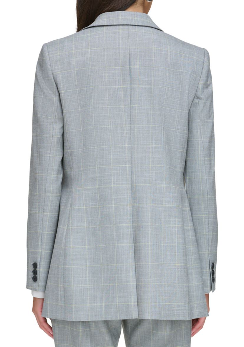 Womens Notch Collar 2 Button Jacket with Flap Pockets