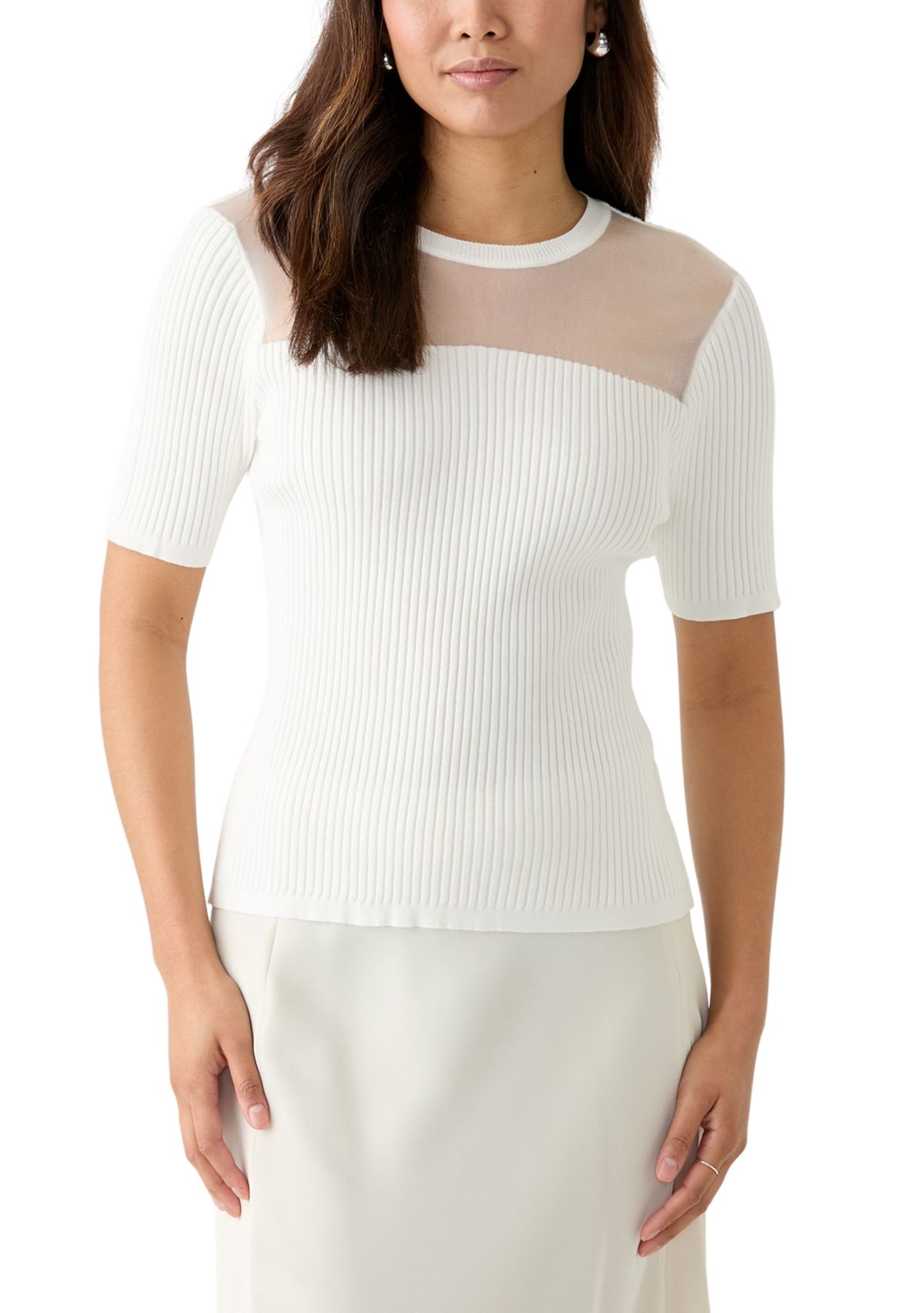 Womens Short Sleeve Knit Top